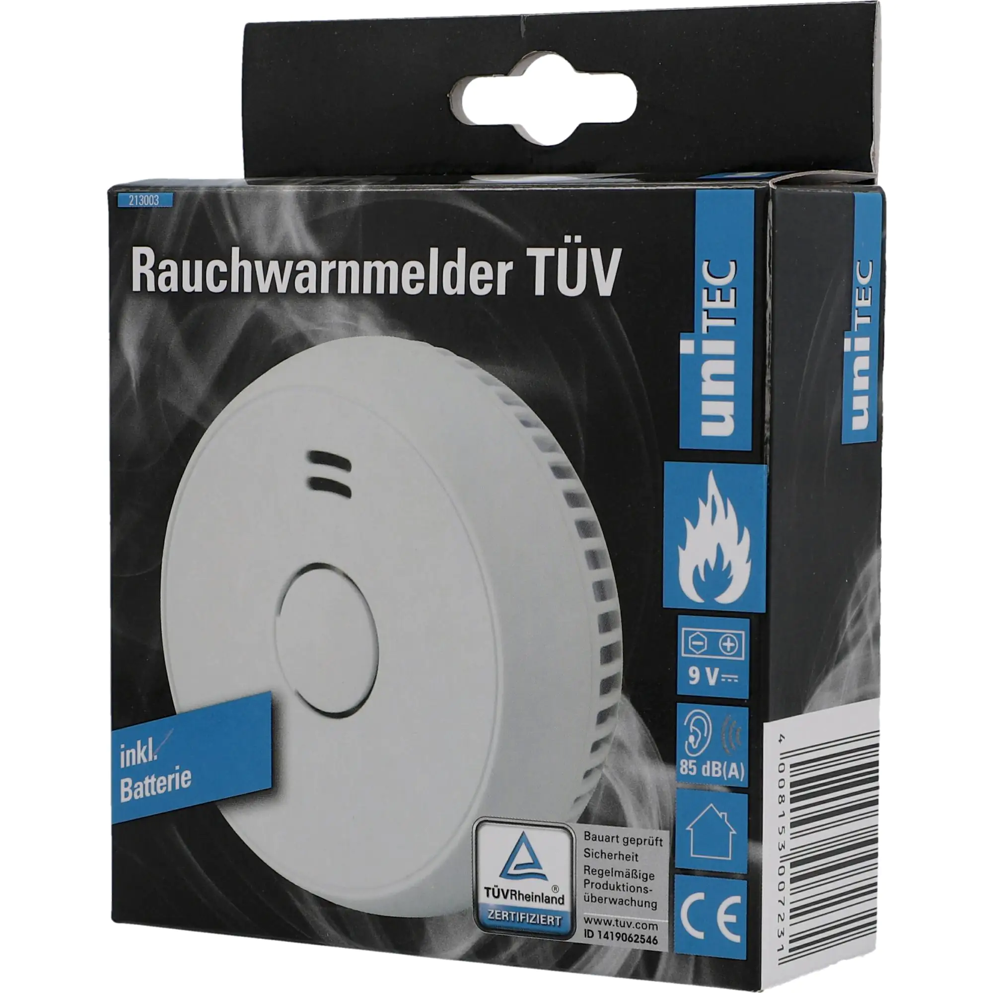 Rauchwarnmelder 9 Volt Batterie fotoelektronisch, weiß Rauchwarnmelder 9 Volt Batterie fotoelektronisch, weiß