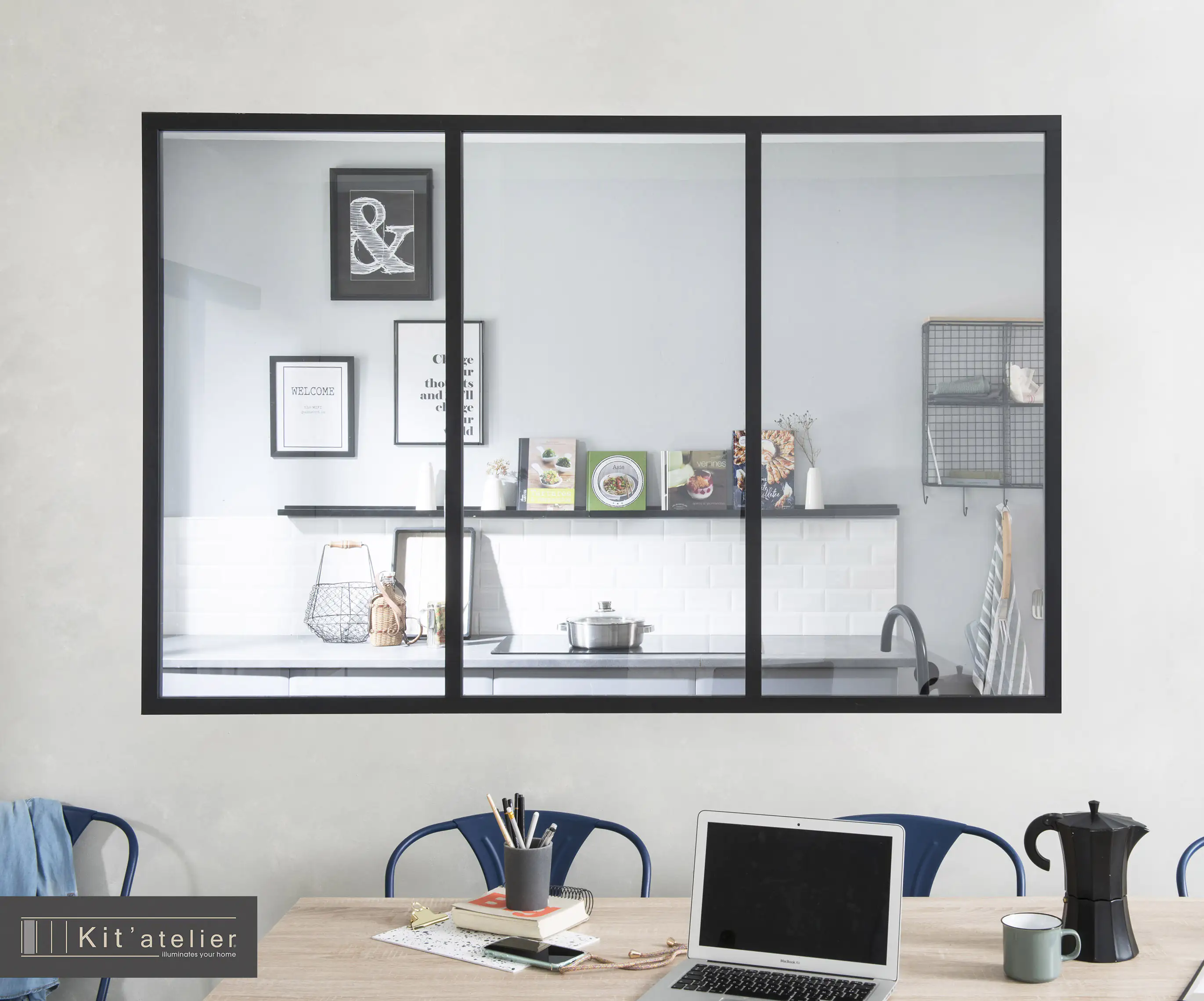 Trennwand Verriere Modulo 3er-Element 183,2 x 120 cm ohne Glas Trennwand Verriere Modulo 3er-Element 183,2 x 120 cm ohne Glas