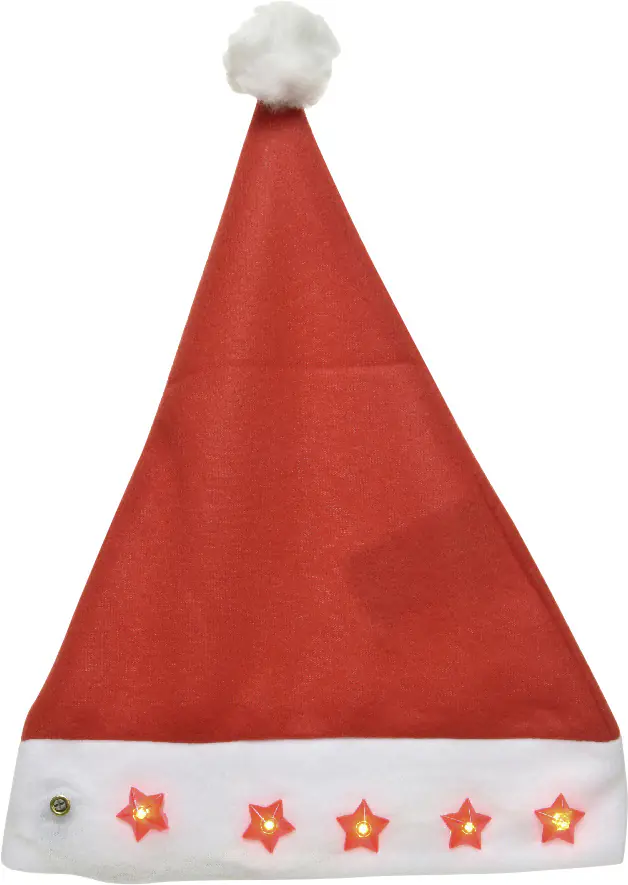 Kaemingk Weihnachtsmannmütze mit Sternen rot 40 cm