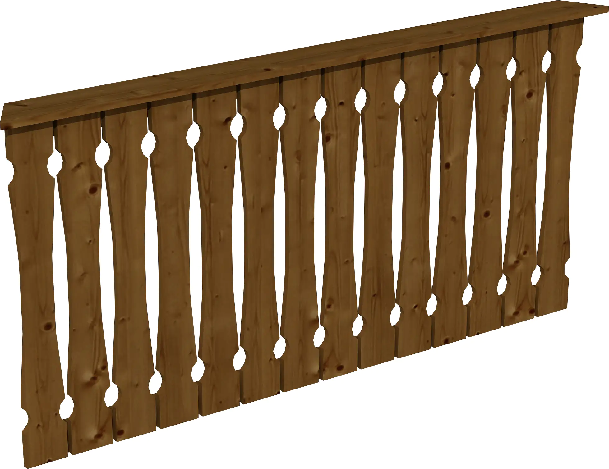 SKAN HOLZ Brüstung Balkonschalung 180 x 96 cm, Fichte, lasiert in Nussbaum