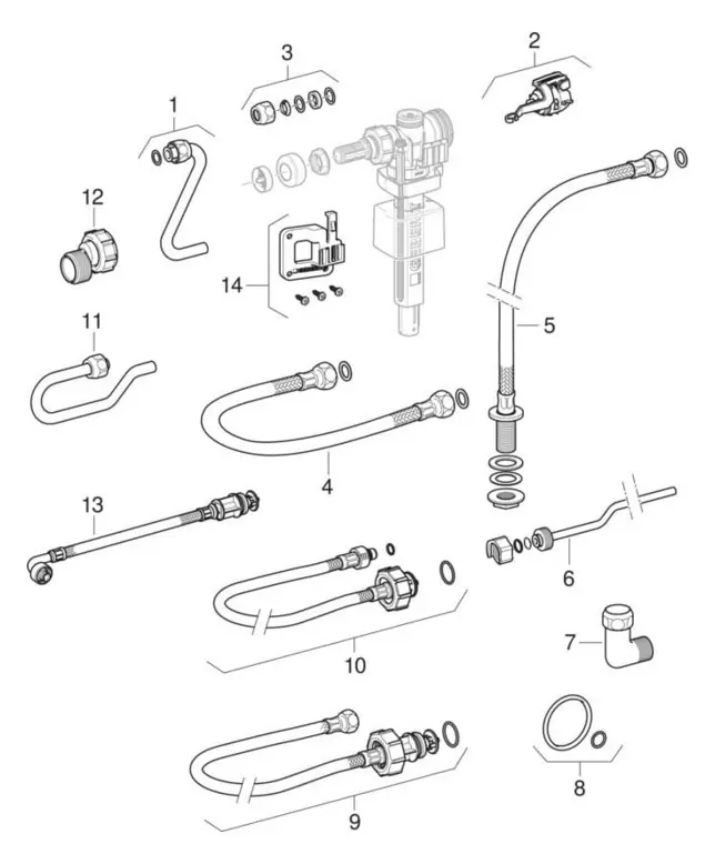 Geberit Füllventil für Unterputz-Spülkasten Typ 383 Ø 9,53 mm (3/8") Geberit Füllventil für Unterputz-Spülkasten Typ 383 Ø 9,53 mm (3/8")