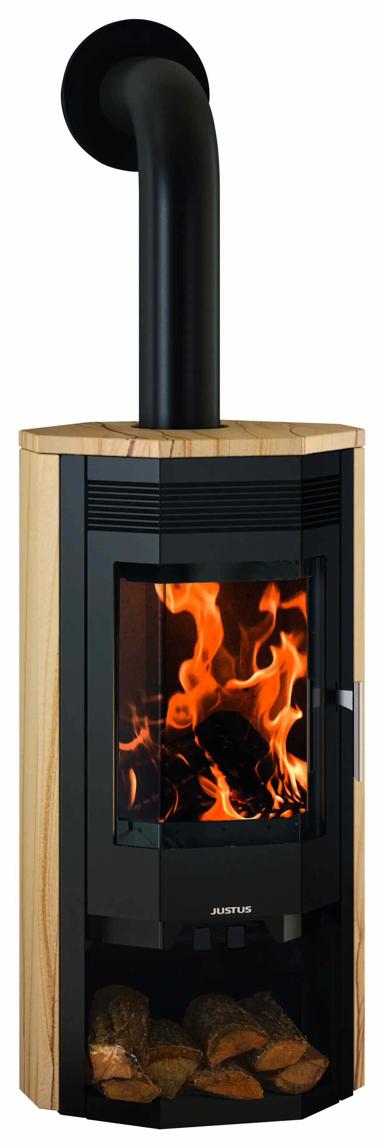 Justus Kaminofen Usedom 7 Sandstein Grundgerät schwarz 7 kW