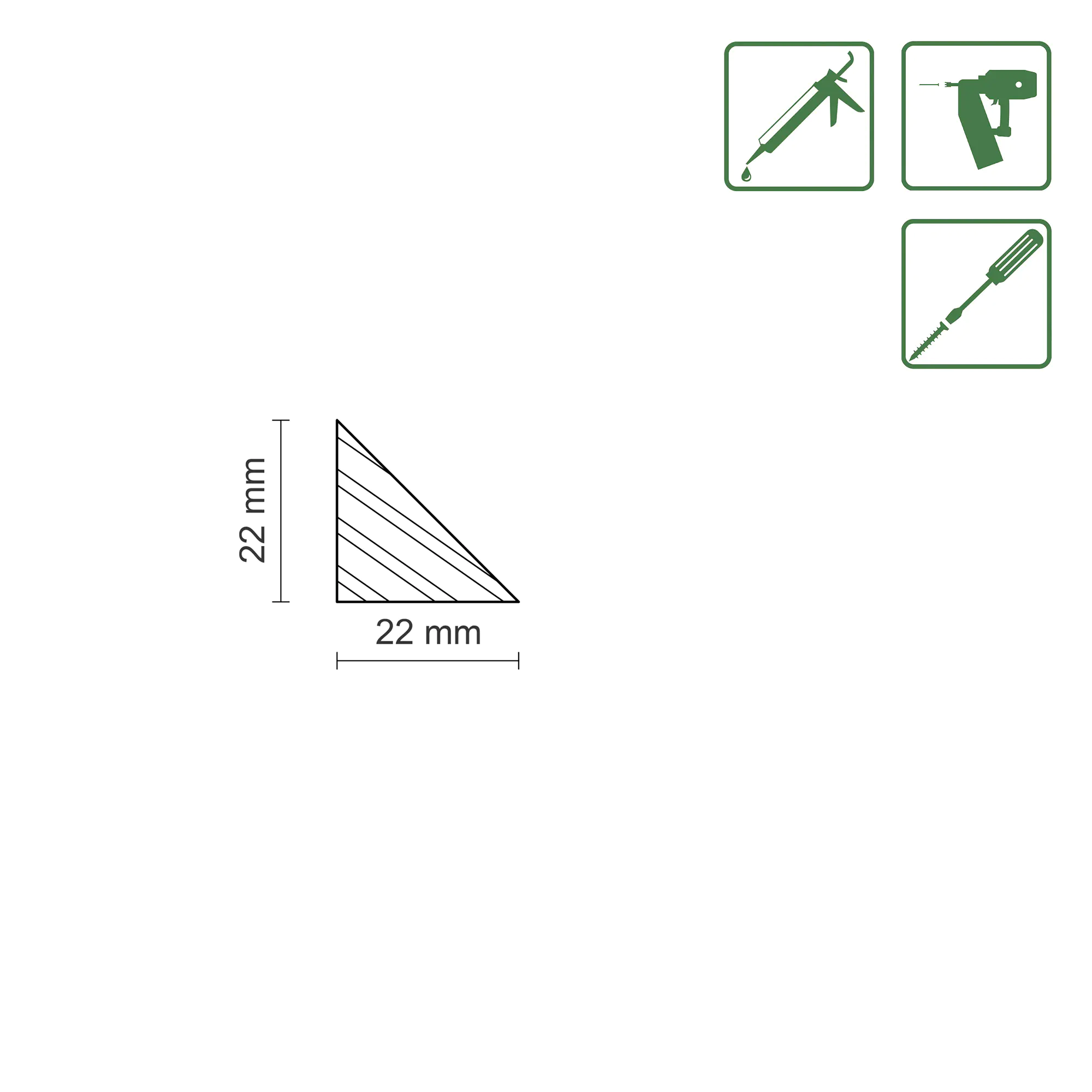 FN Neuhofer Dreikantleiste volle Form 240 cm 22 x 22 mm Fichte oder Kiefer