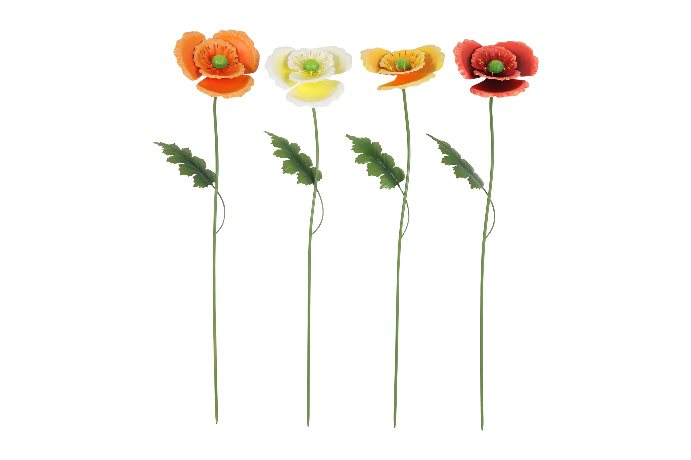 Flamingo Gartenstecker Papaver Metall 22 x 77 cm mehrfarbig