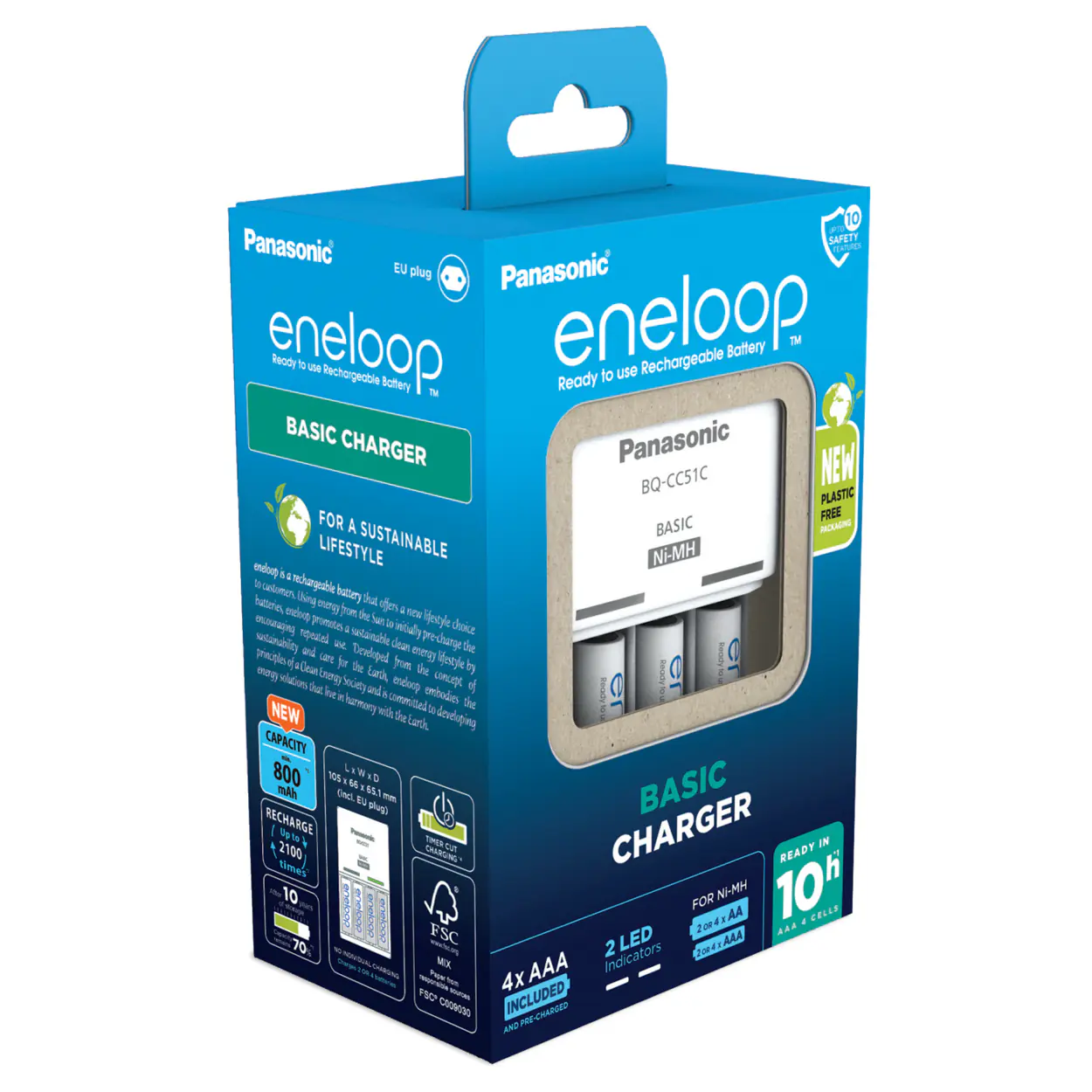 Eneloop Akku-Ladegerät Basic 4x AAA 800 mAh