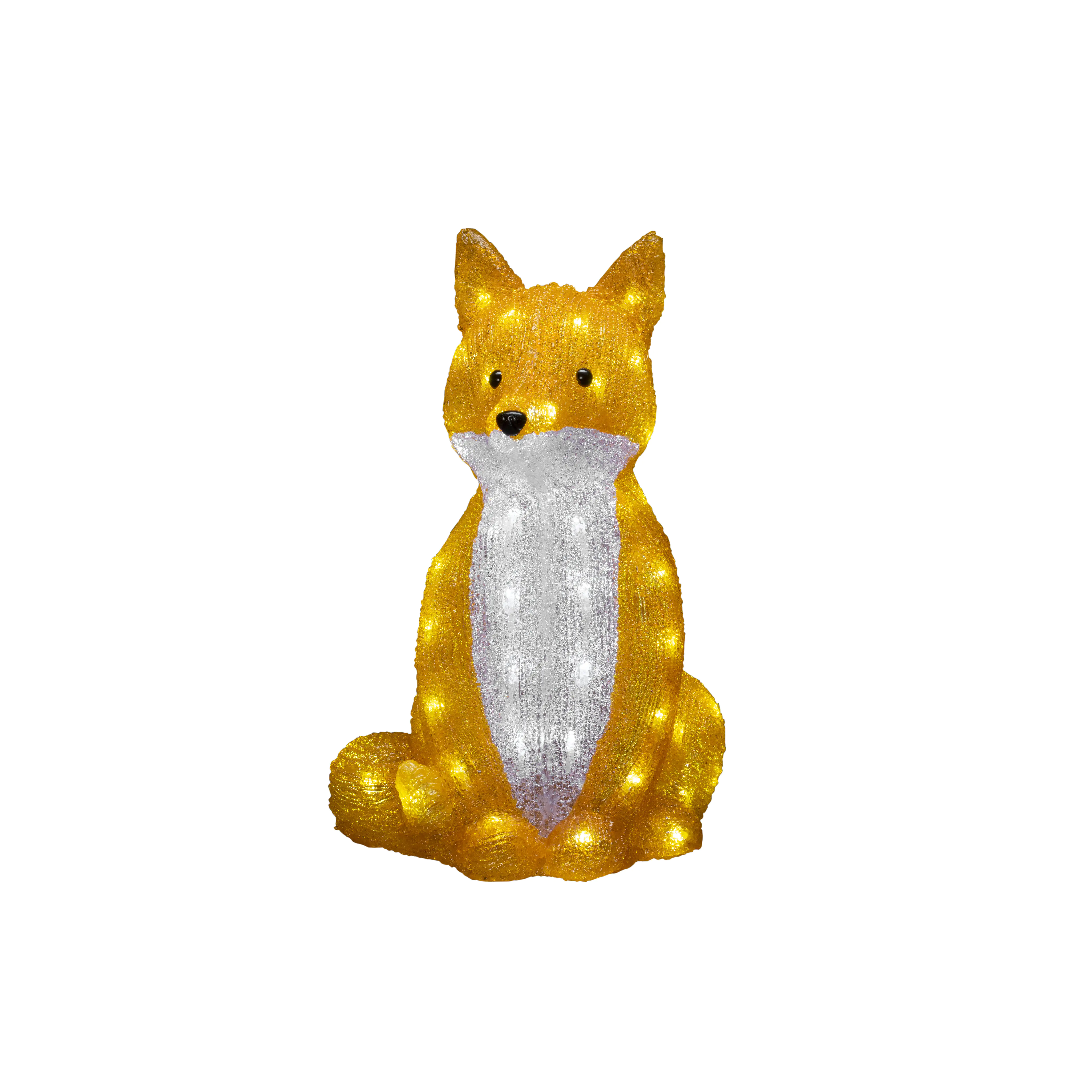7318302352035_1 Konstsmide LED Fuchs Acryl 64 kalt weiße Dioden, 25,5cm x 24cm x 40cm