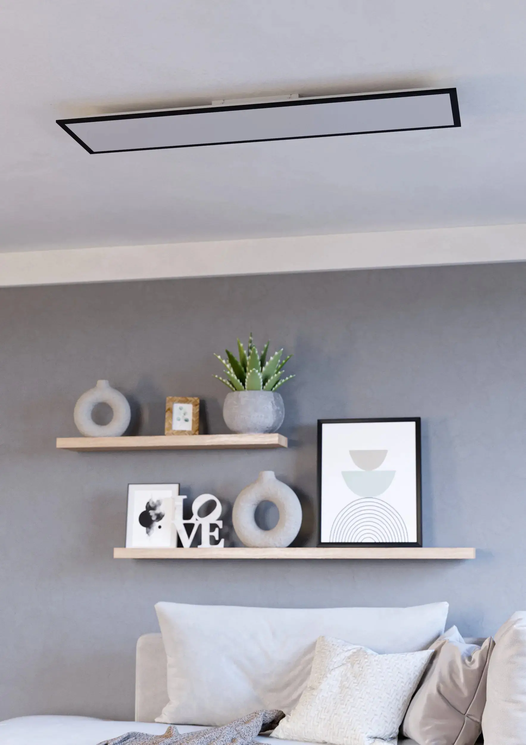 Eglo LED Deckenleuchte Moradillo-Z schwarz 120 x 30 cm RGB dimmbar