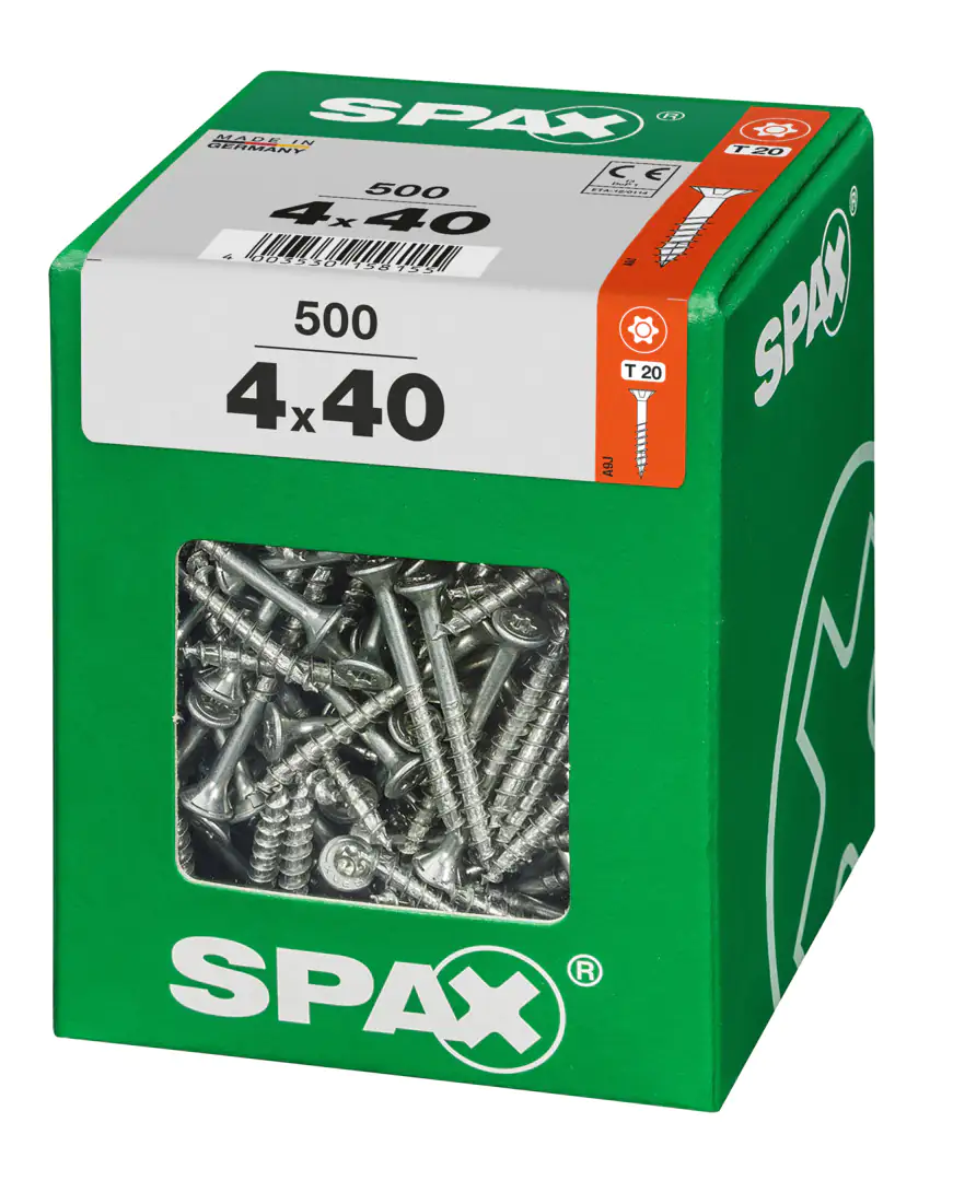 Spax Universalschrauben 4.0 x 40 mm TX 20 - 500 Stk. Spax Universalschrauben 4.0 x 40 mm TX 20 - 500 Stk.