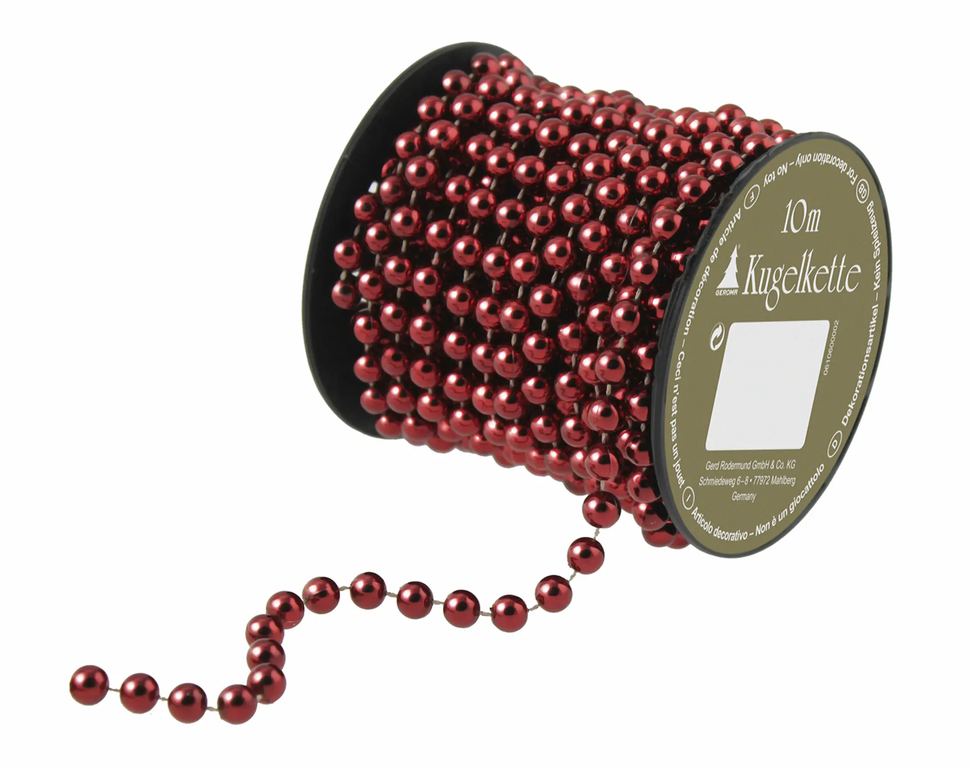 Kugelkette auf Spule 10 m rot 1 Stück