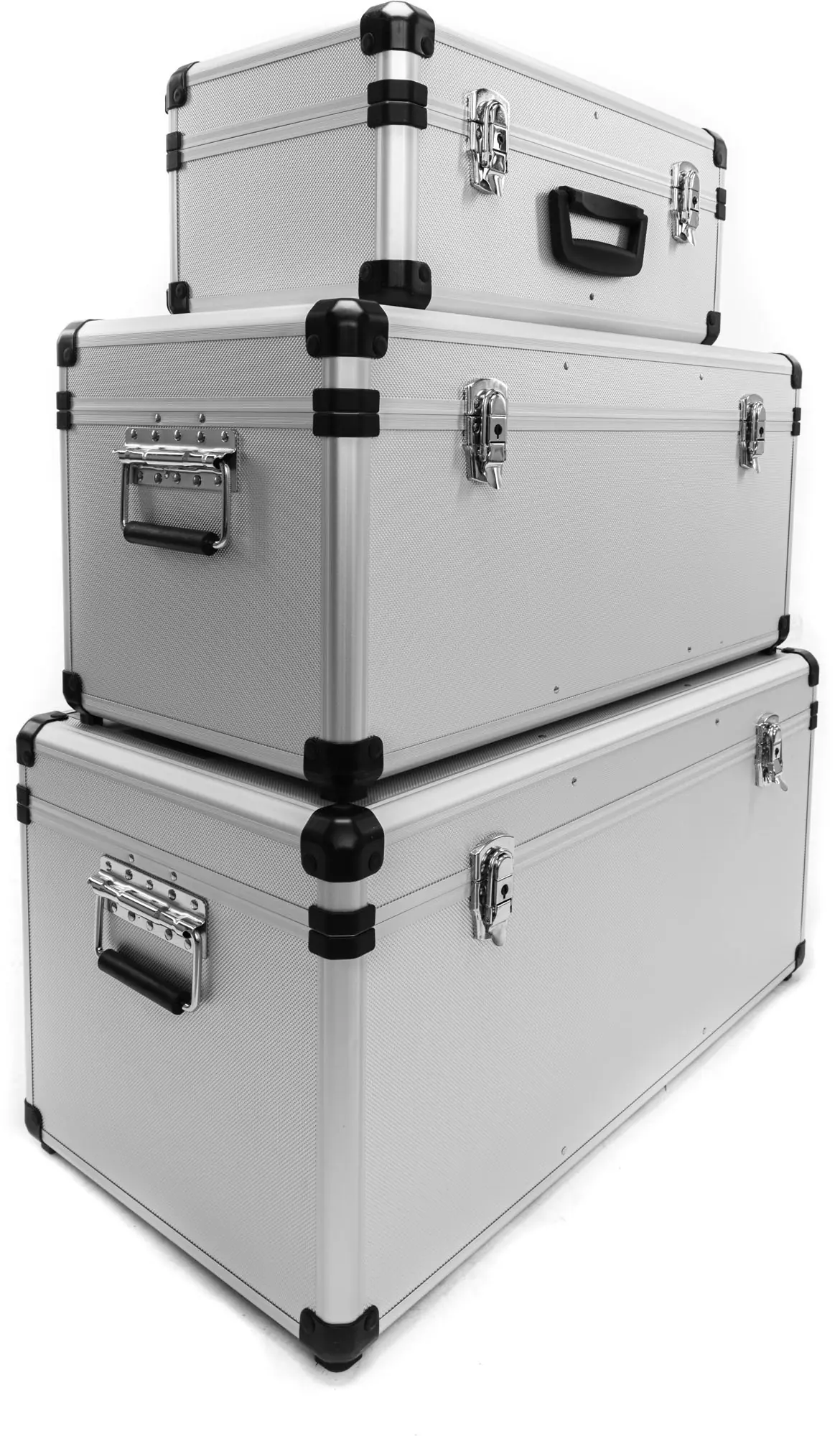 TrendLine Mehrzweckboxen Set unbestückt 3er-Set Alu-Optik