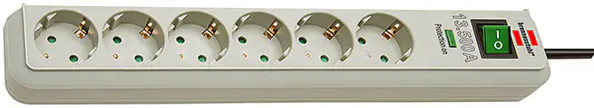 Brennenstuhl Steckdosenleiste 6-fach 1,5 m Überspannungsschutz 13.500 A, mit Schalter, Eco-Line