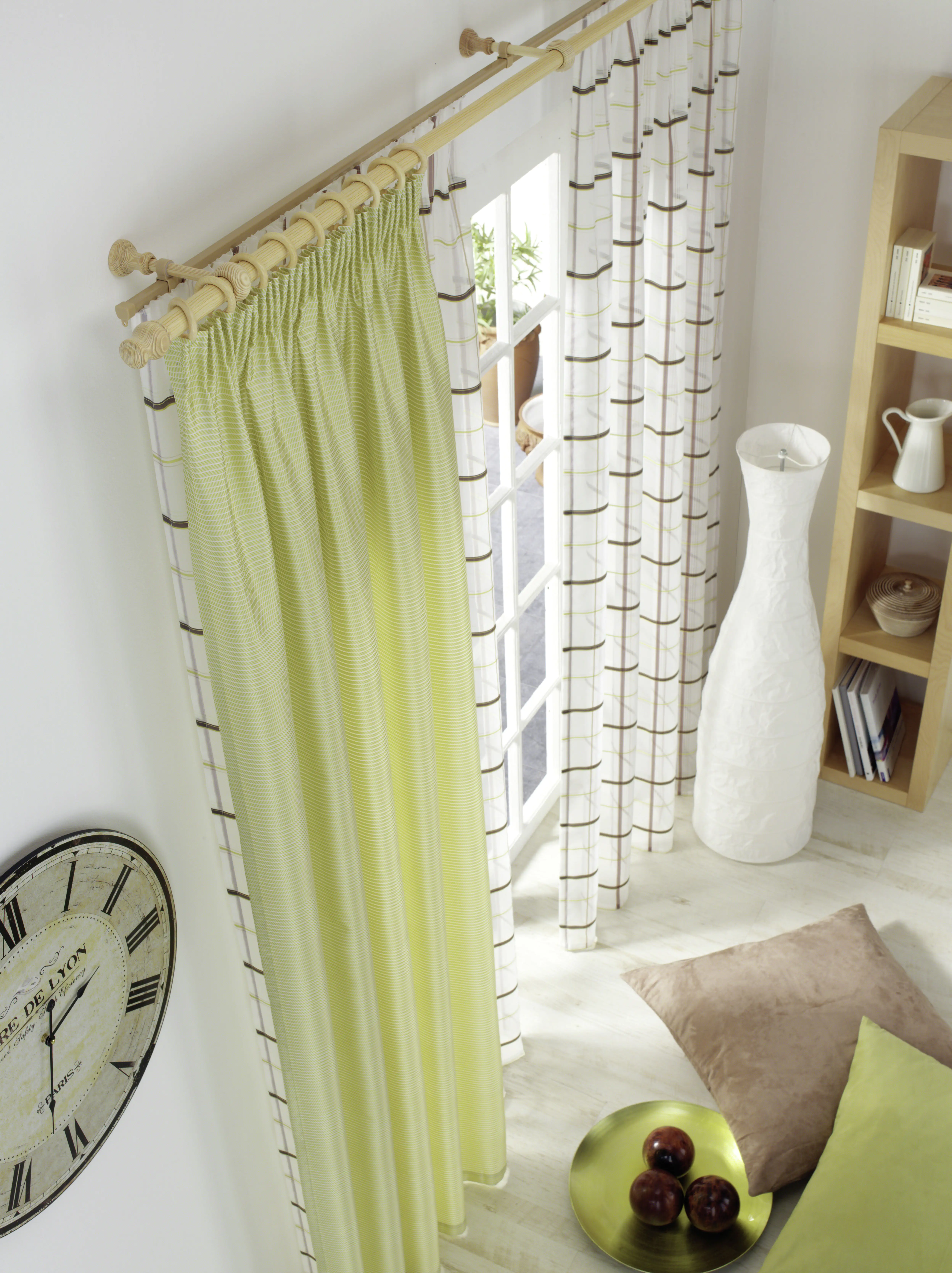 Gardinia Halter und Endkappe für U-Lauf, beige, 2-er Pack