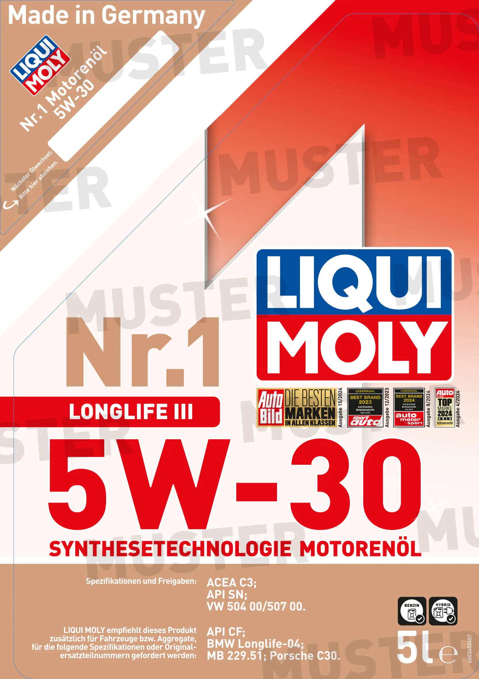 Liqui Moly Motoröl Nr.1 Longlife III 5W-30 5 L