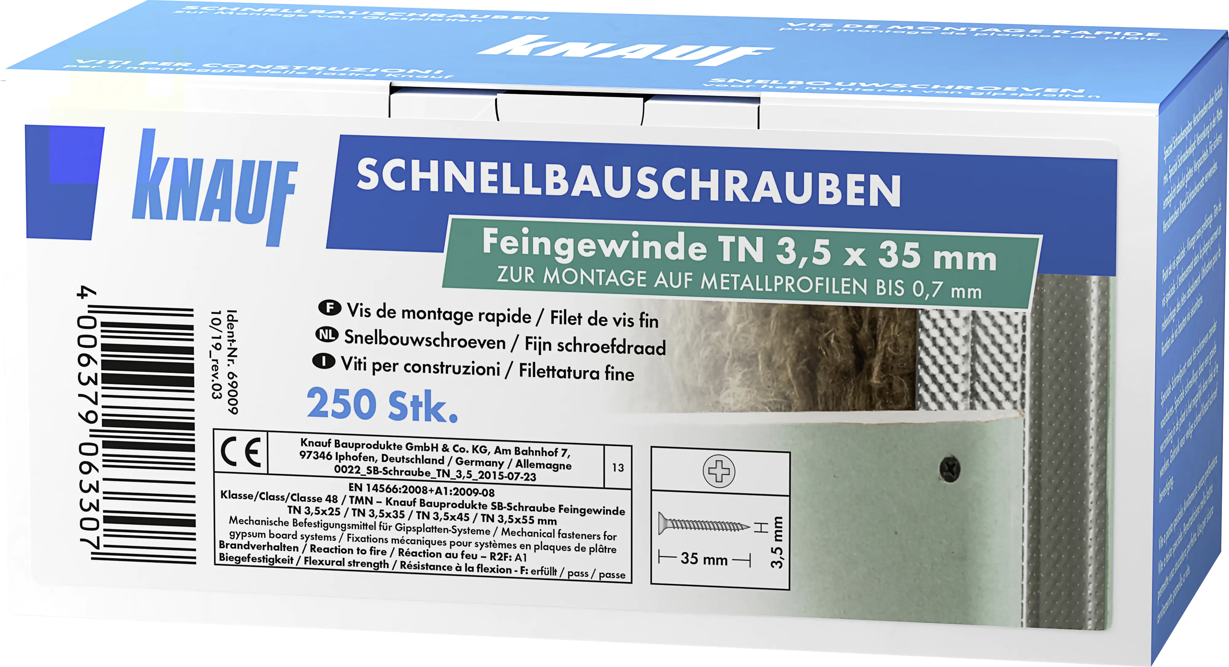 Knauf Schnellbauschrauben 3,5 x 35 mm, PH 1, 250 Stück