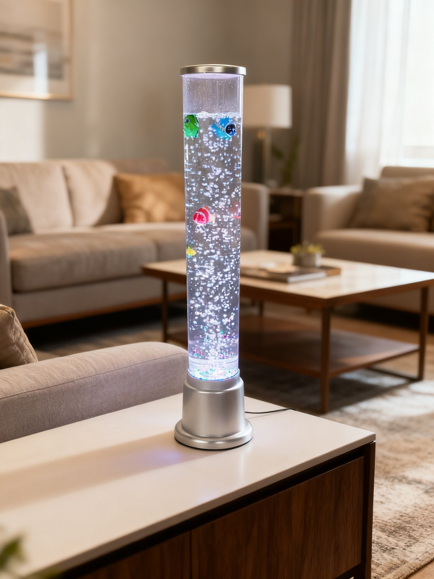 LED-Wassersäule Aquafee Ø 8,5 x 60 cm silber 