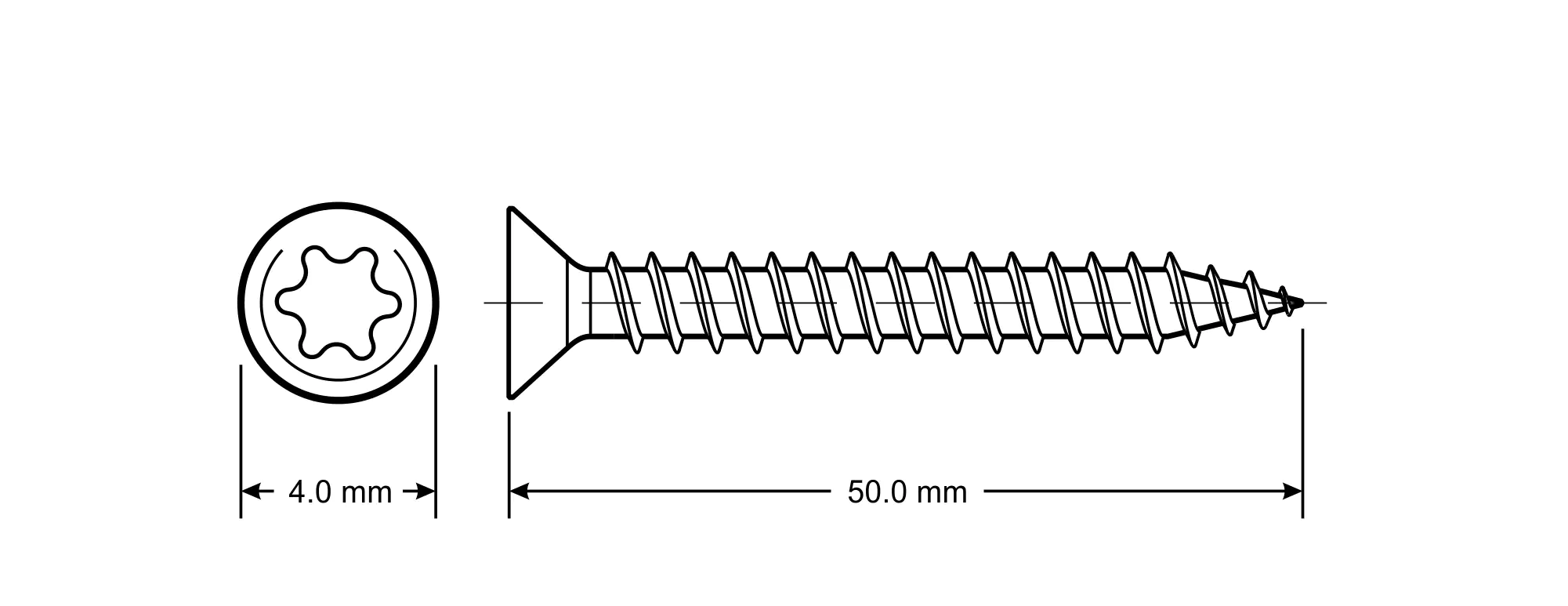 TrendLine Universalschrauben 4.0 x 50 mm TX 20 - 425 Stück