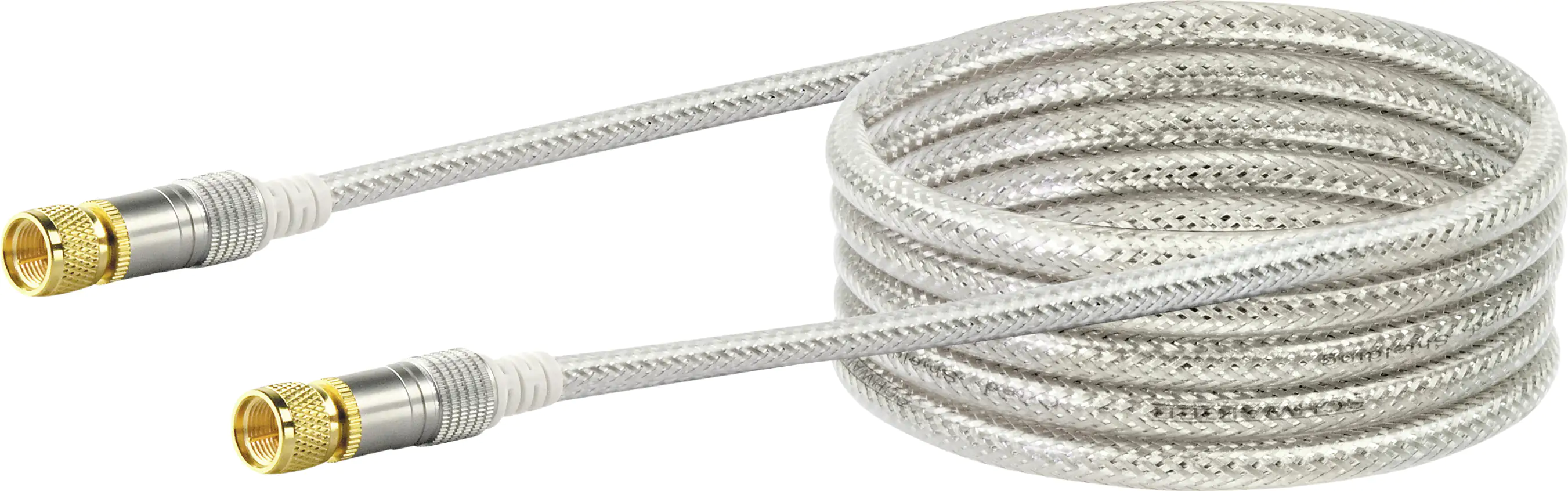 Schwaiger SAT Anschlusskabel KVCHD50 532 (110dB) transparent, 5,0m, 1x F Stecker / 1x F Stecker