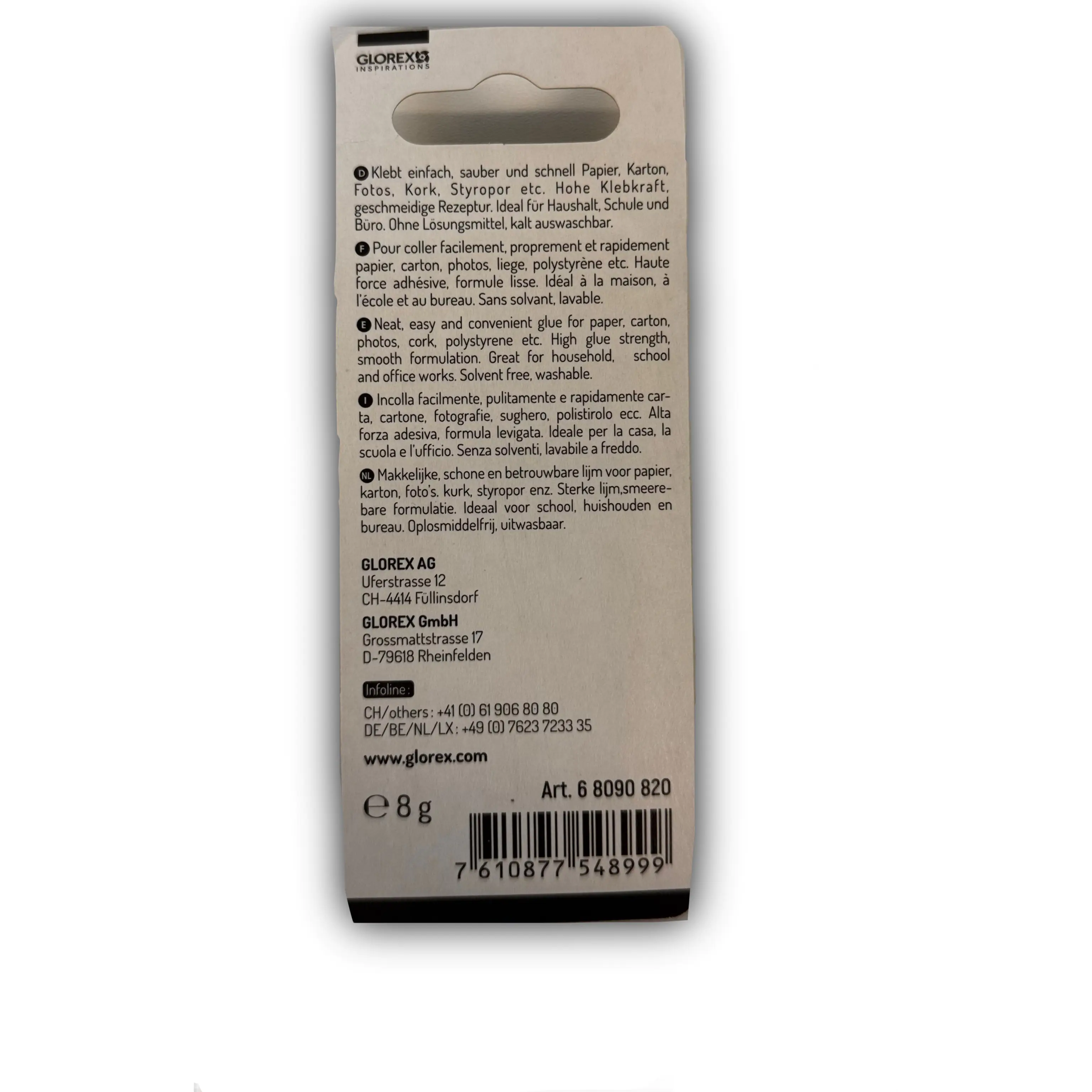 Glorex Klebestift im Blister 8 g