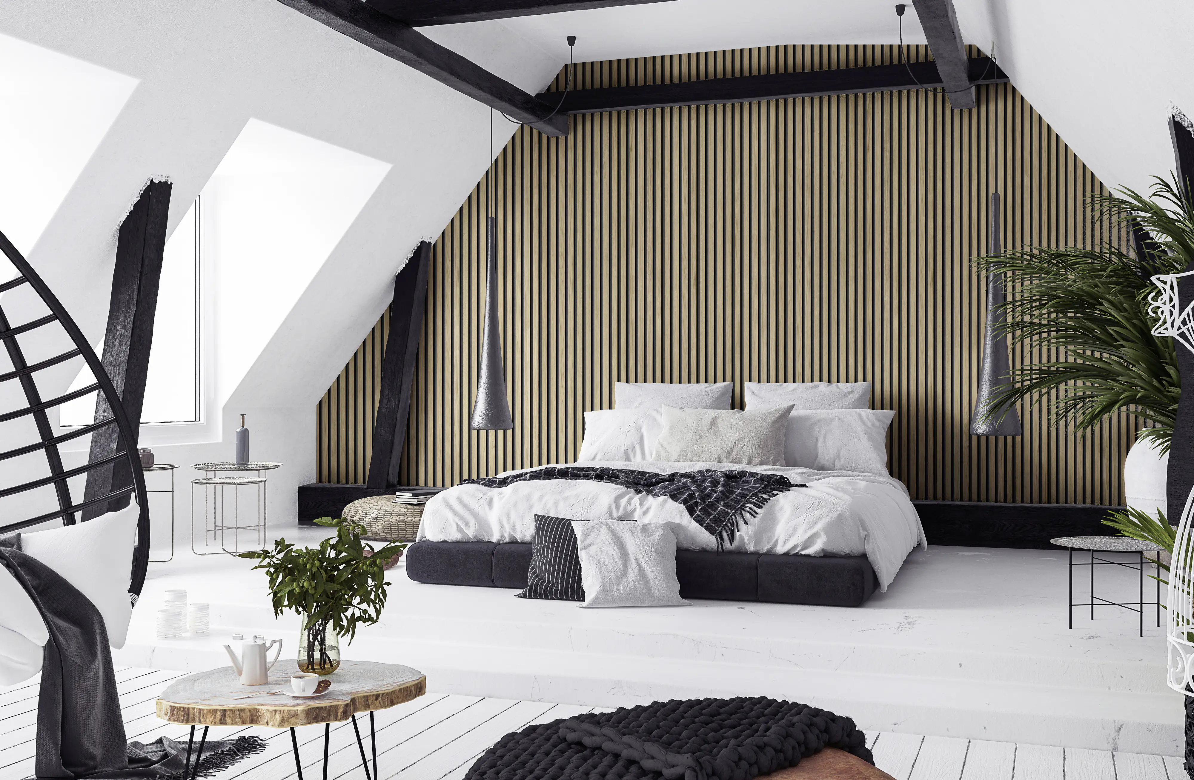 Grosfillex Wandpaneel Kunststoff LINIO 260 x 37,5 cm 8 mm Light Oak 3 Stück