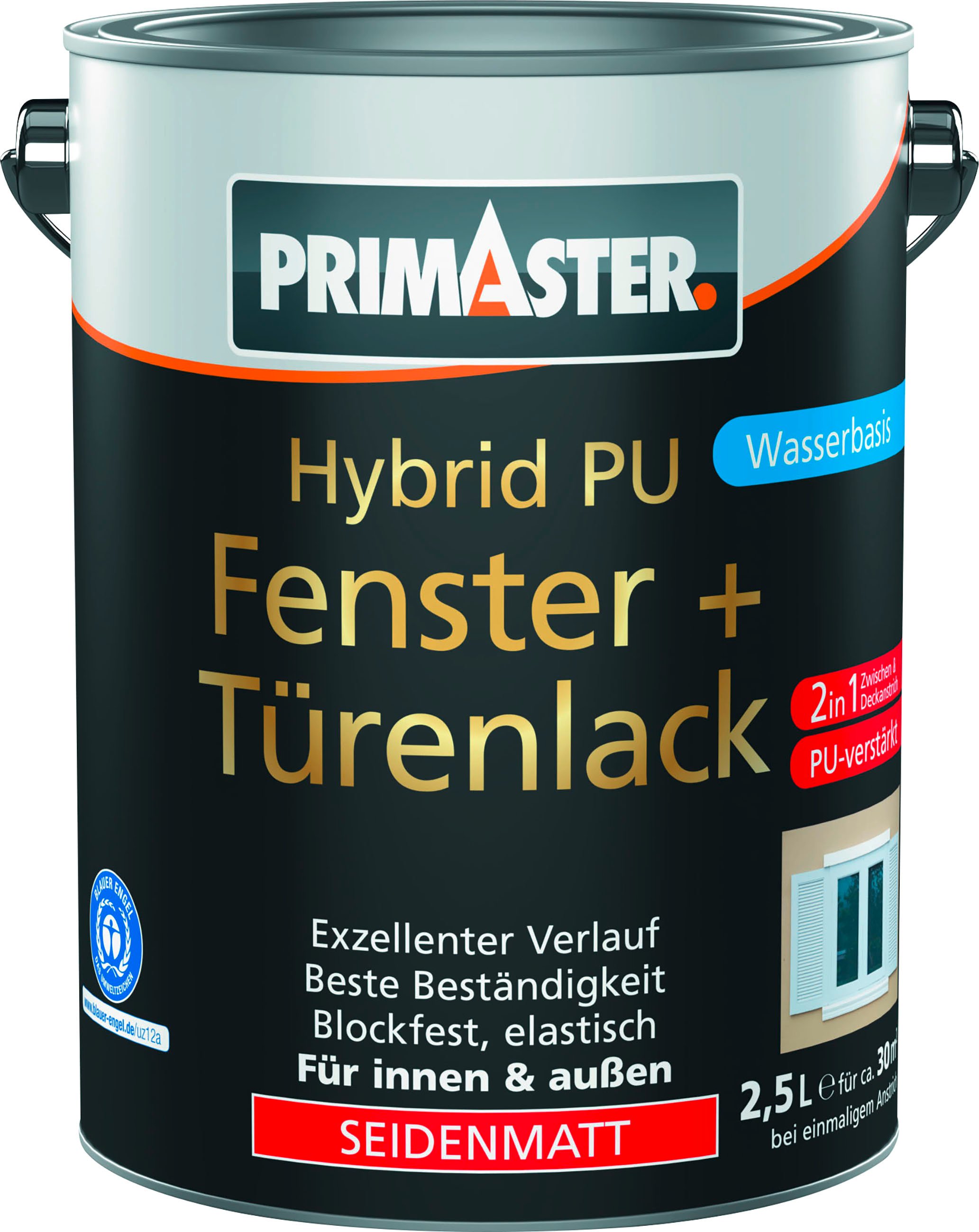 Primaster Hybrid PU-Fenster + Türenlack 2,5 L weiß seidenmatt