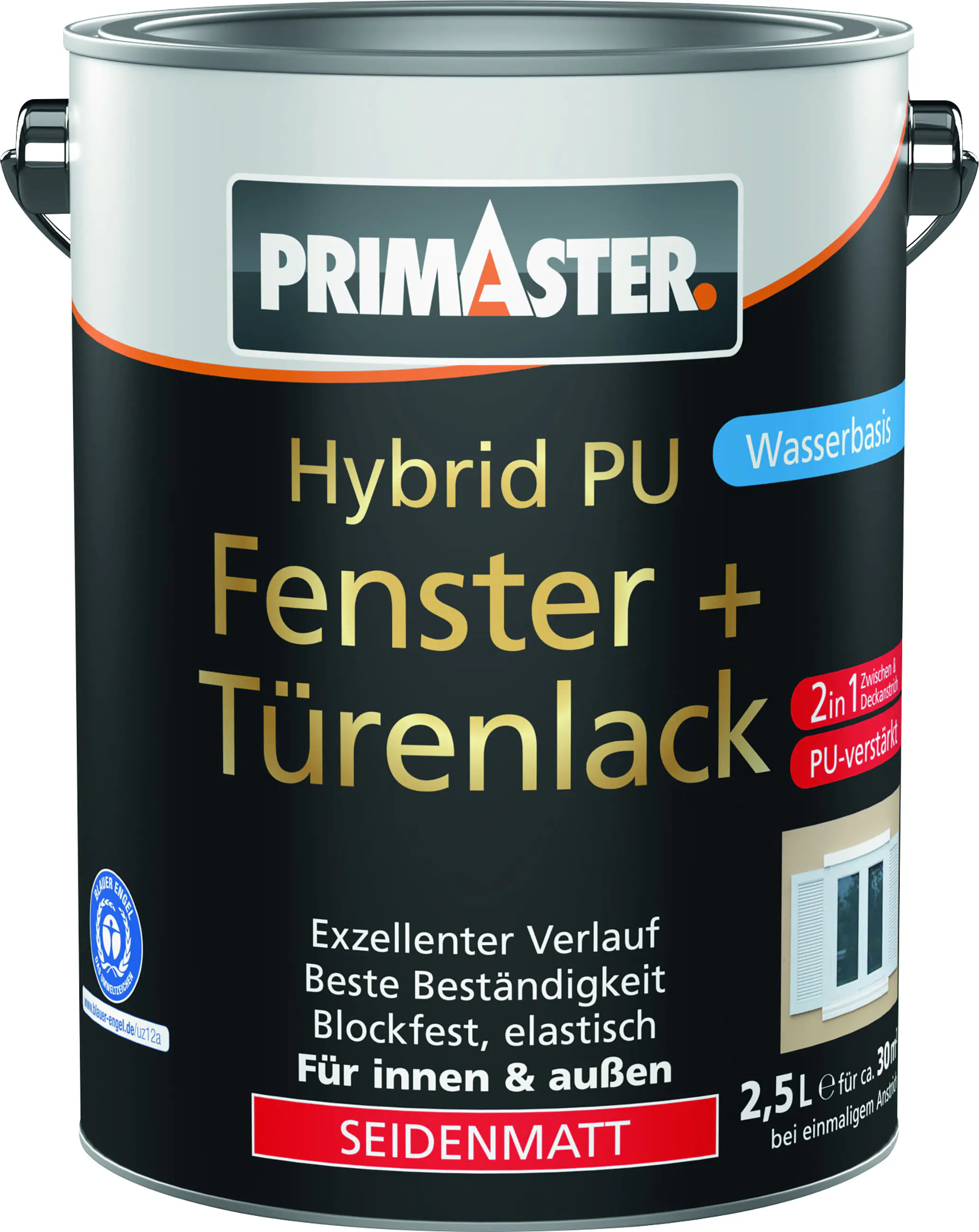 Primaster Hybrid PU-Fenster + Türenlack 2,5 L weiß seidenmatt