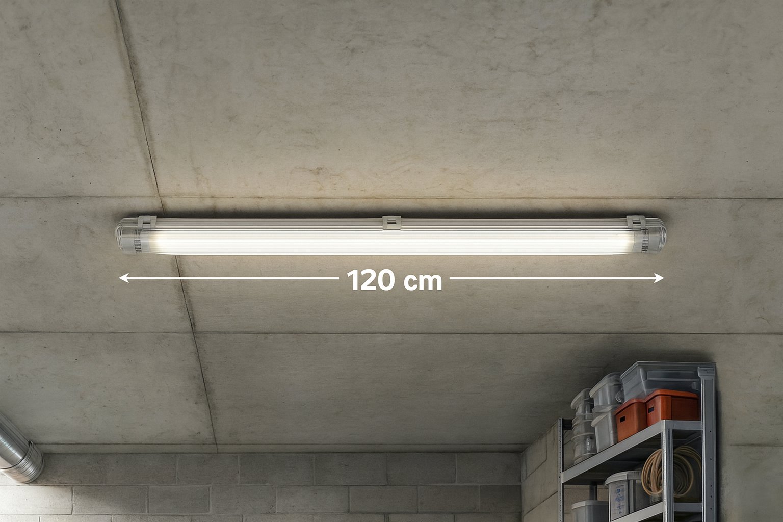 TrendLine Feuchtraumleuchte 1-flammig grau 120 cm neutralweiß