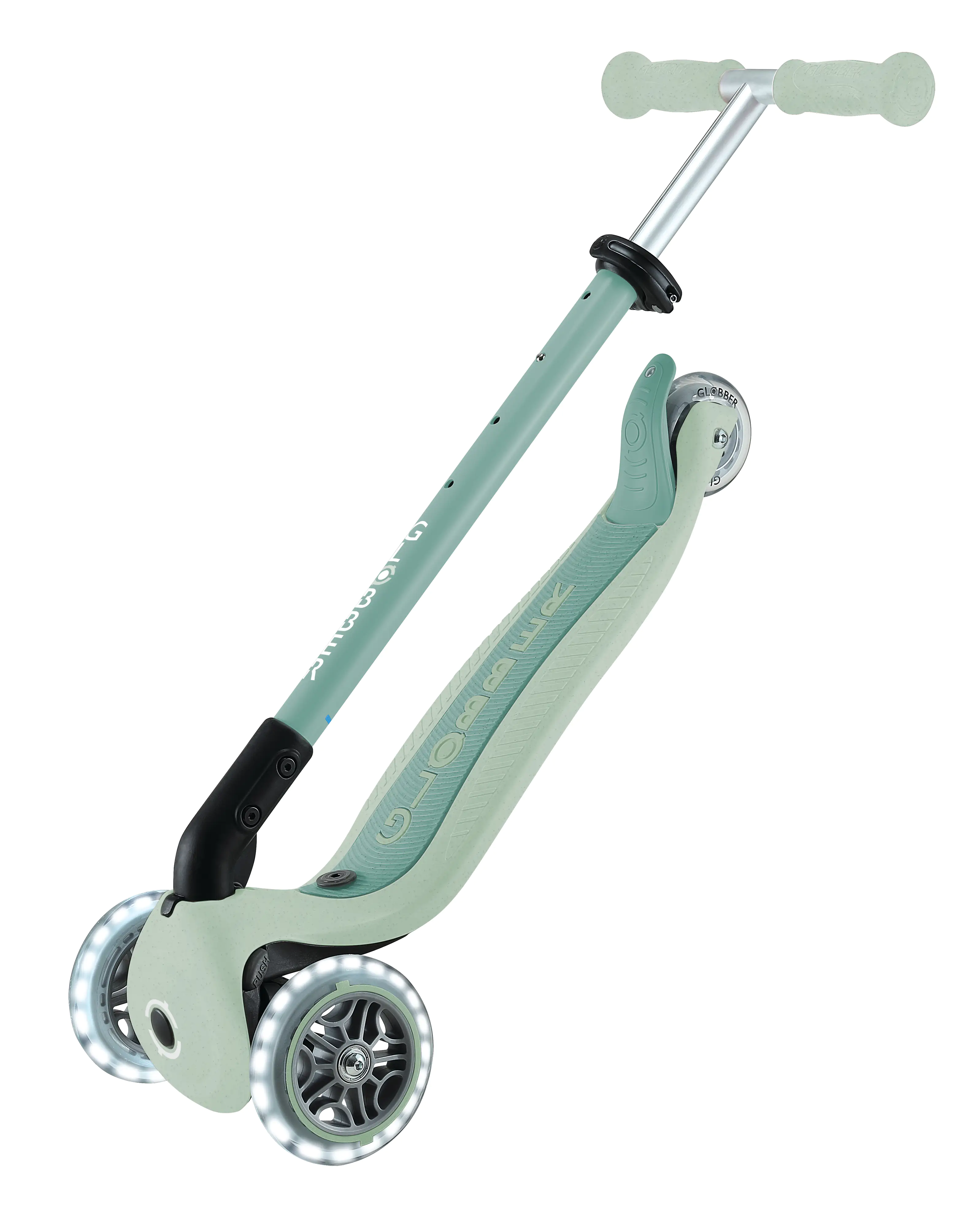 Globber 3-in-1 Fahrzeug Go-Up Active Lights Eco pistazie mit Leuchtrollen