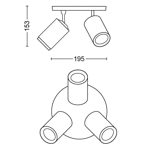Philips Hue LED Deckenleuchte 3er Spot Fugato 20,6 x 29,5 cm weiß Philips Hue LED Deckenleuchte 3er Spot Fugato 20,6 x 29,5 cm weiß