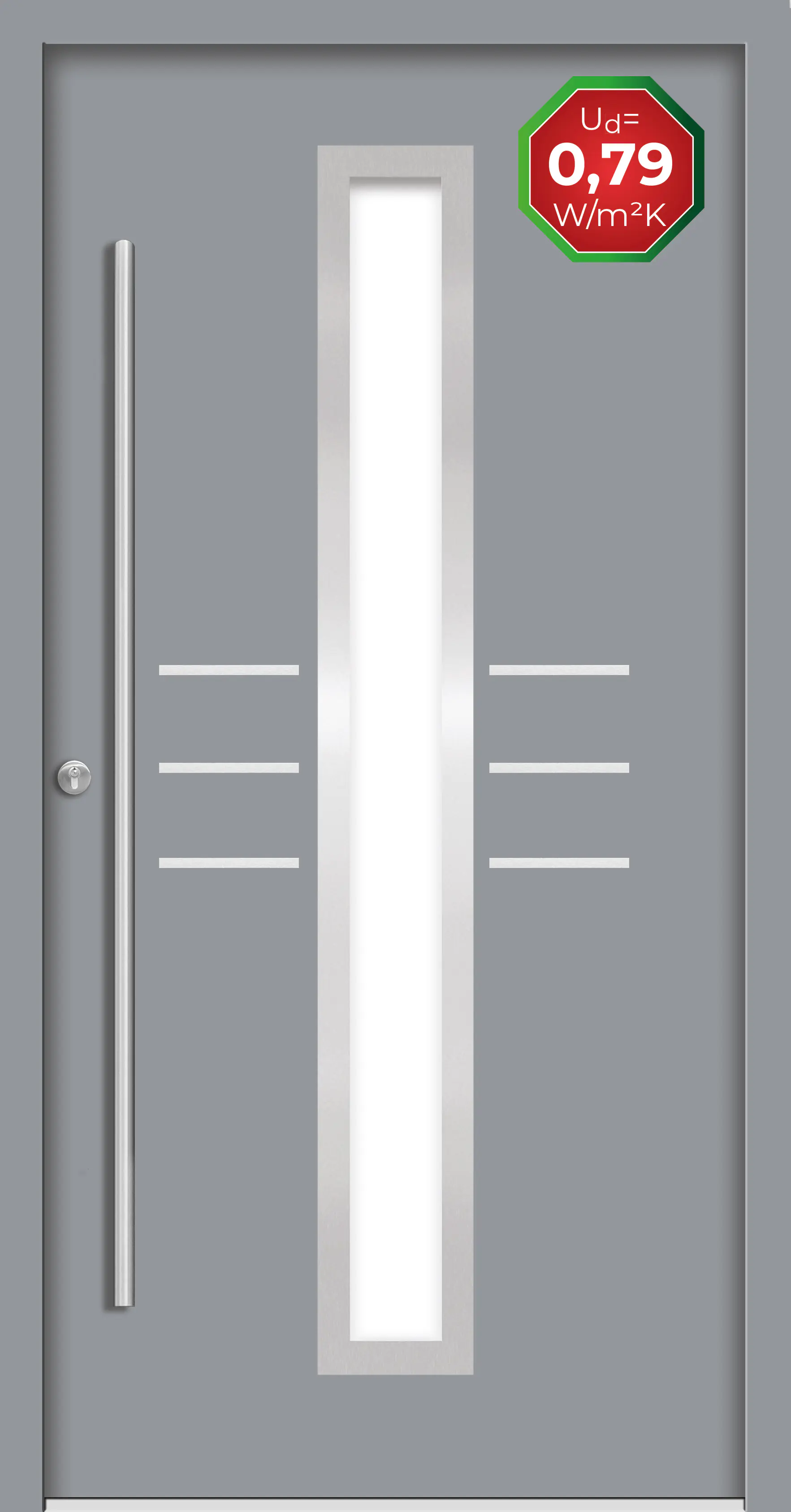 Splendoor Haustür Passivedoor Premium B07 Grau DIN Links 110 x 210 cm