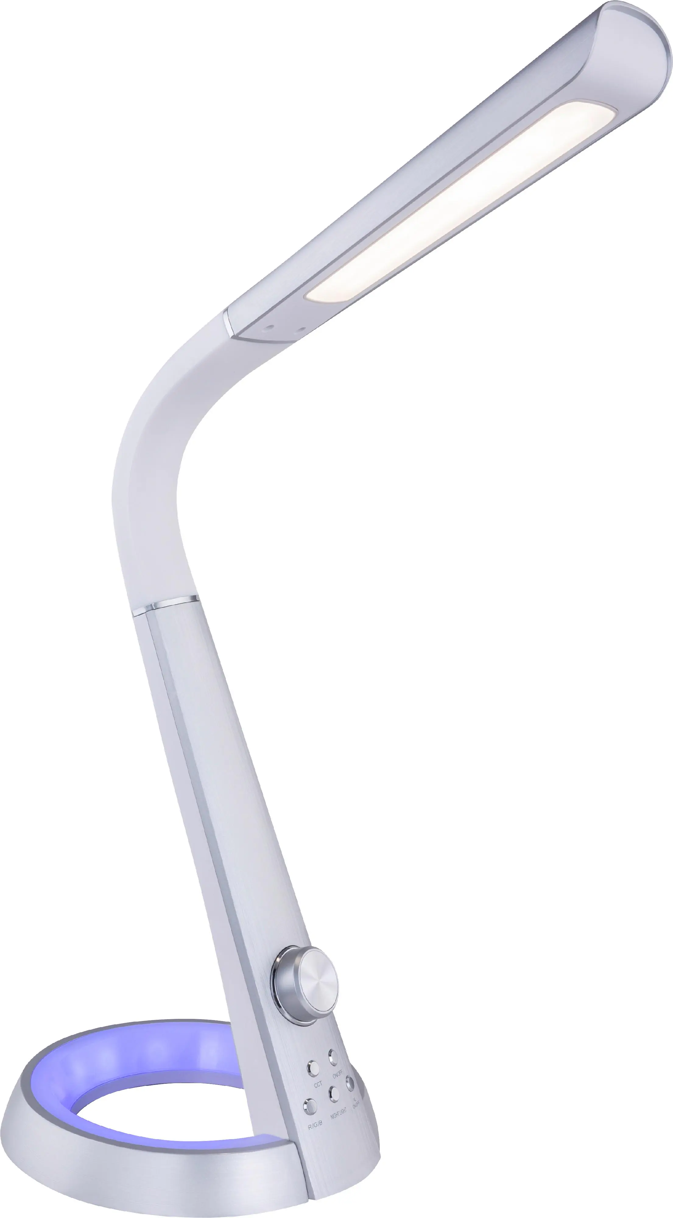 Globo LED Tischleuchte Mitti silber, dimmbar, mit Smartphone Ladefunktion