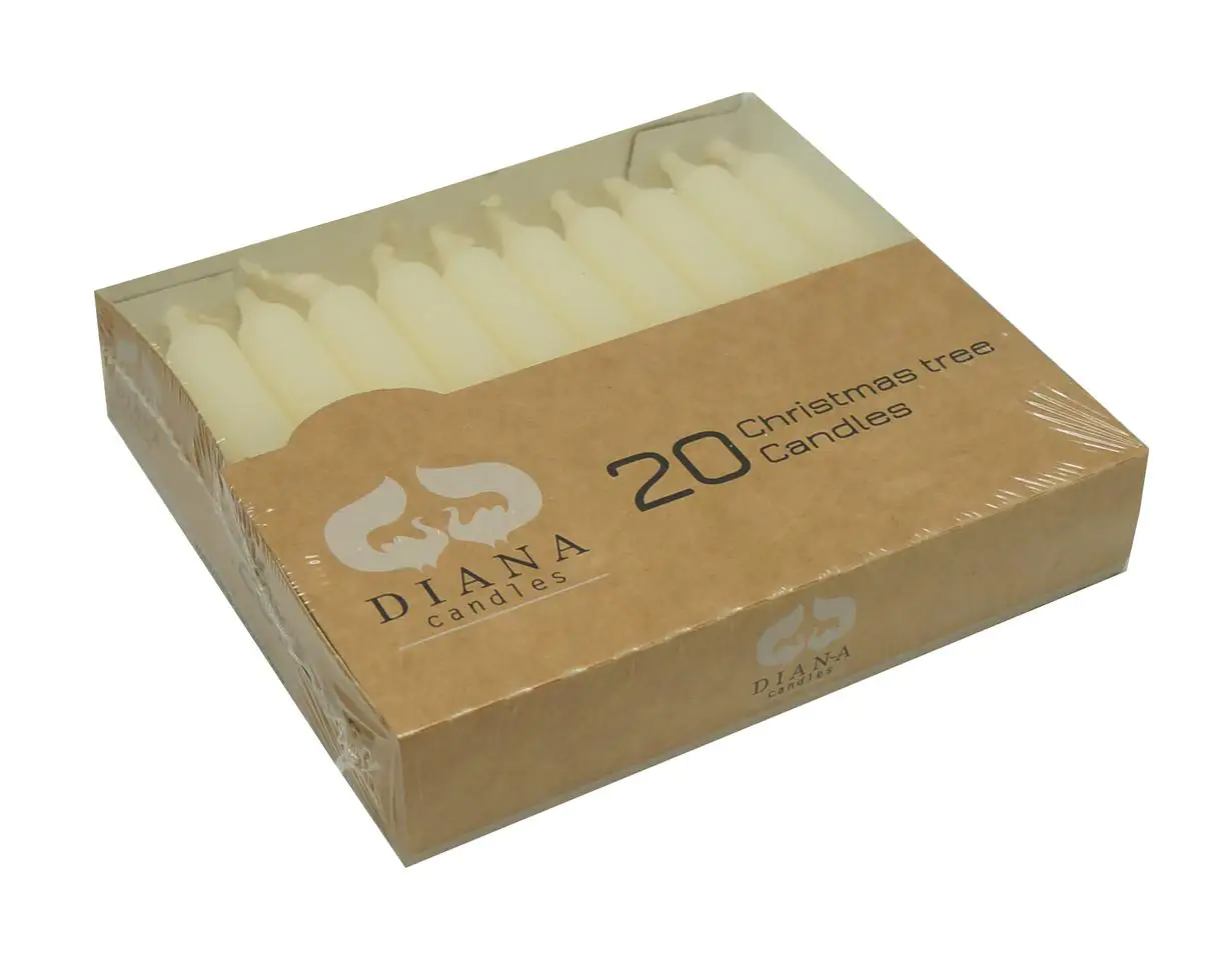 Diana Candles Baumkerzen Ø 1,2 cm x 11 cm creme 20er Pack