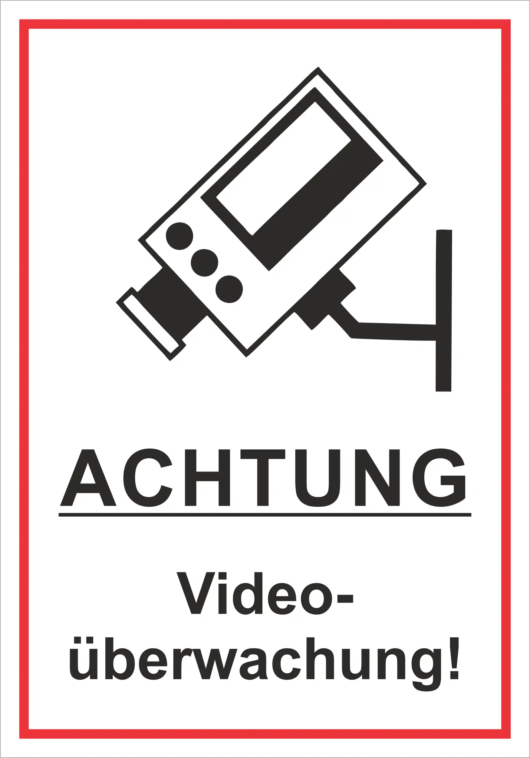 Hermann Schütz Aufkleber Achtung Videoüberwachung! 200x140mm