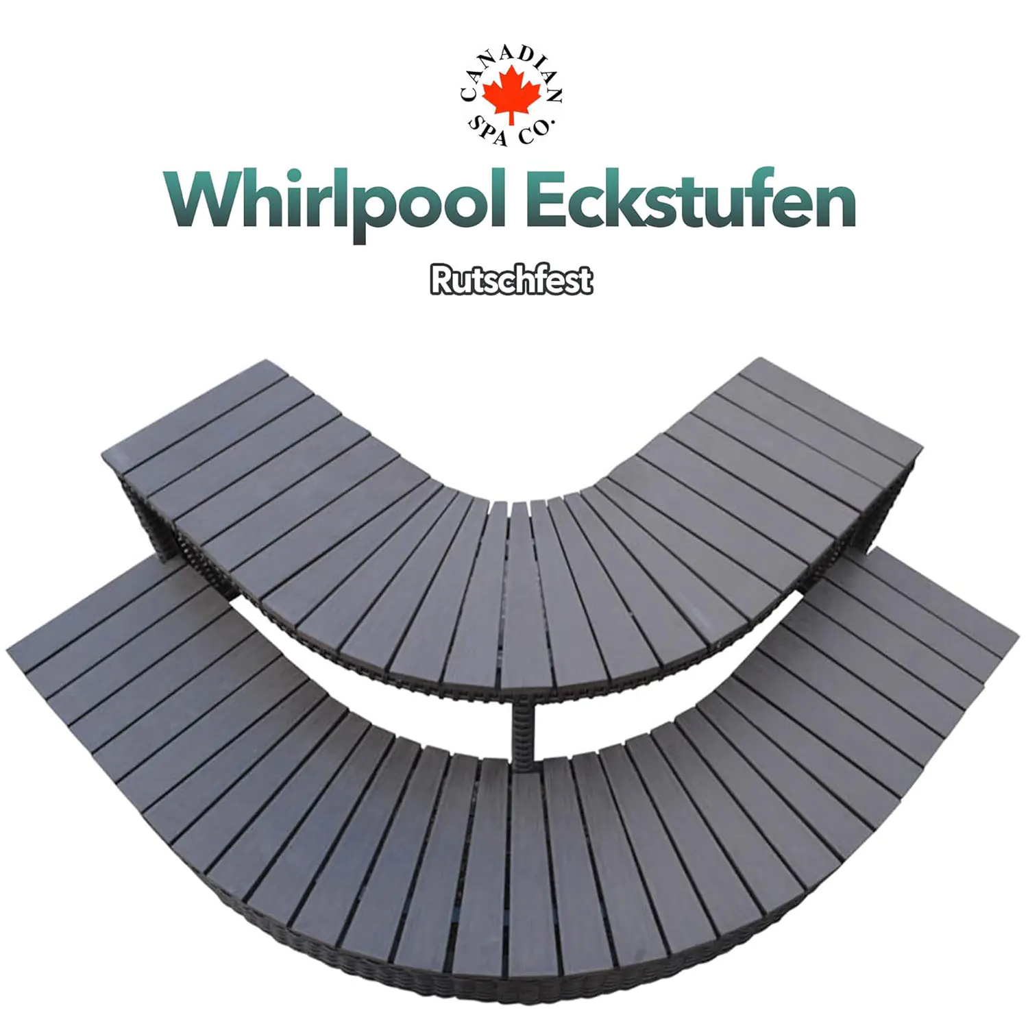 Canadian Spa Ecktreppe - für quadratische Whirlpools dunkelbraun Canadian Spa Ecktreppe - für quadratische Whirlpools dunkelbraun