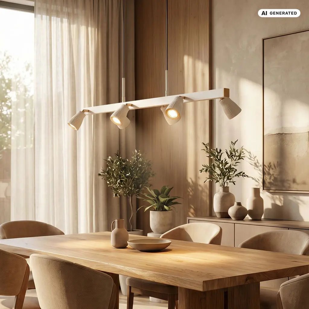 Briloner LED-Pendelleuchte RIFF 6-flammig 80,5 x 120 cm 21W hellgrau warmweiß
