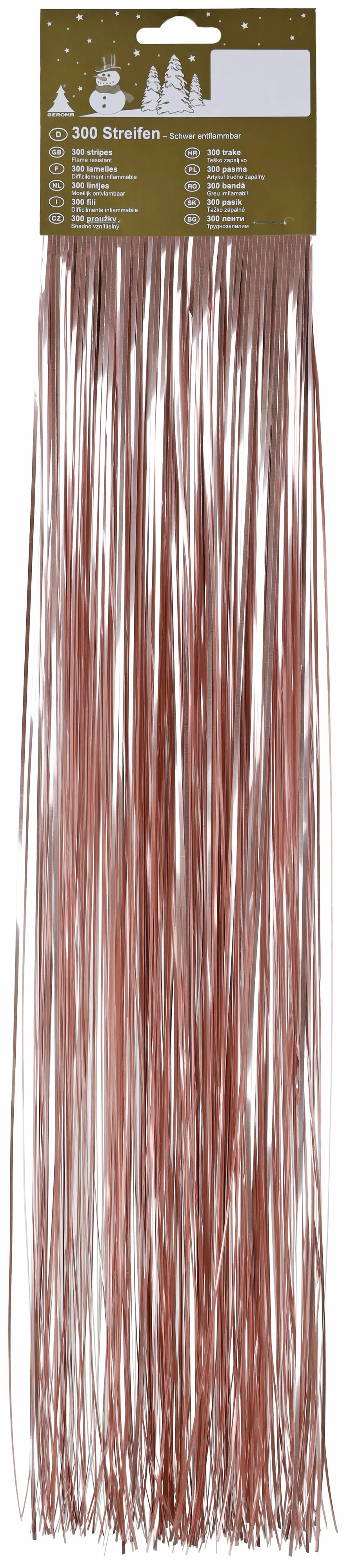 Weihnachtsdeko Hängelametta 50 cm 300 Streifen altrosa