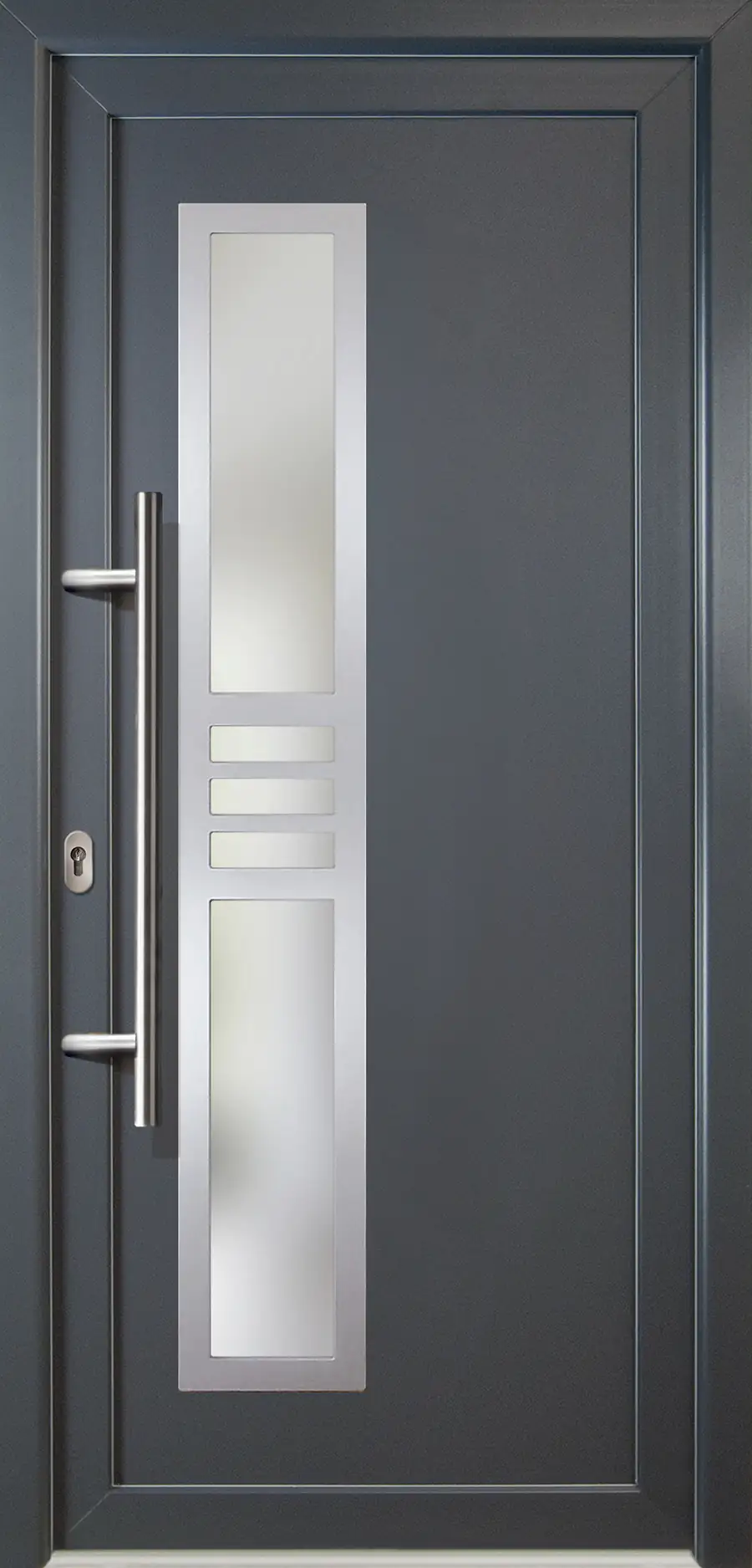 Meeth Haustür Signum Aluminium Modell 53 88 x 200 cm DIN links weiß/titan