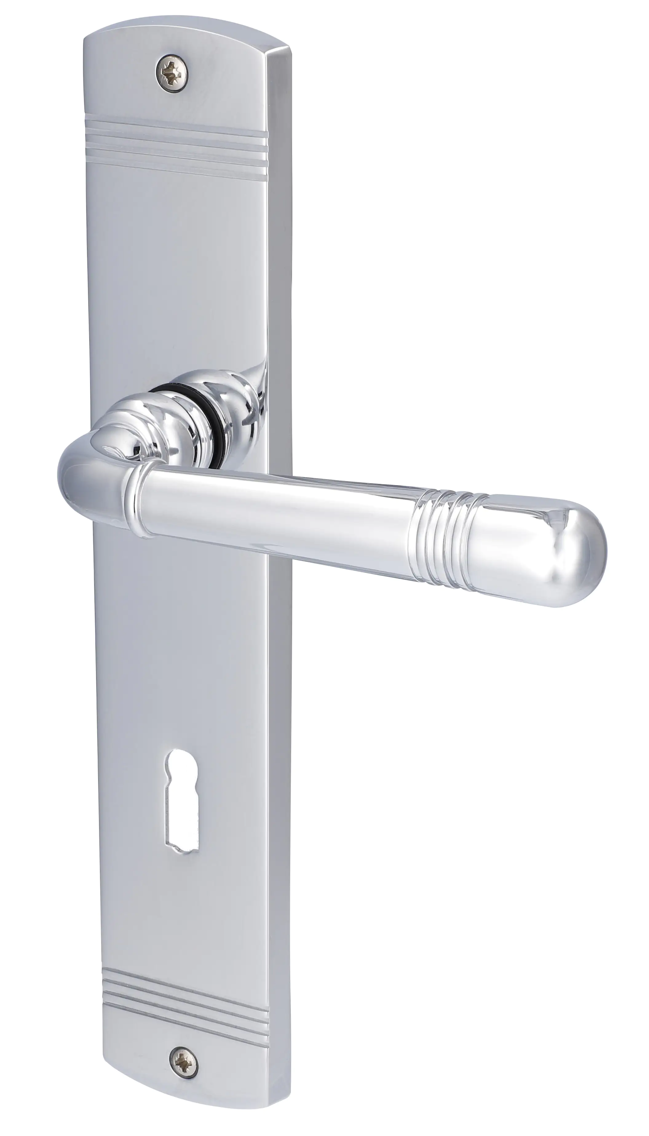 Alpertec BB-Langschildgarnitur Sale Messing silber abgerundet