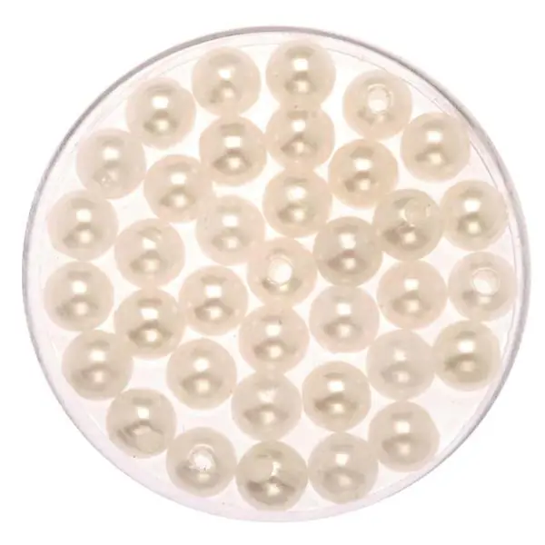 Glorex Deko Perlen 6 mm 75 g, perlweiß
