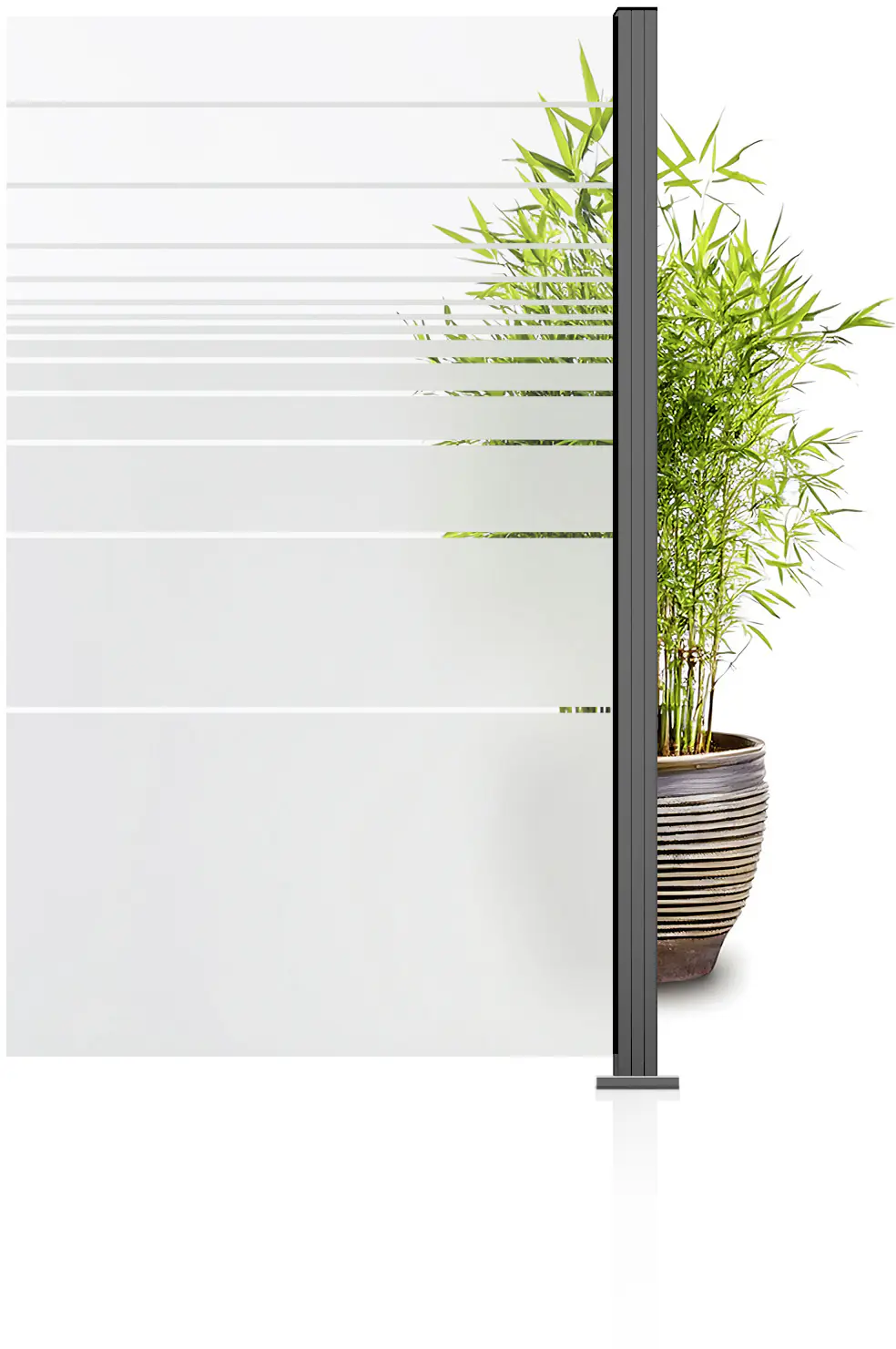 Ambiente Glaszaun Erweiterungsset Klarglas mit Siebdruck 187 x 107,2 cm grau