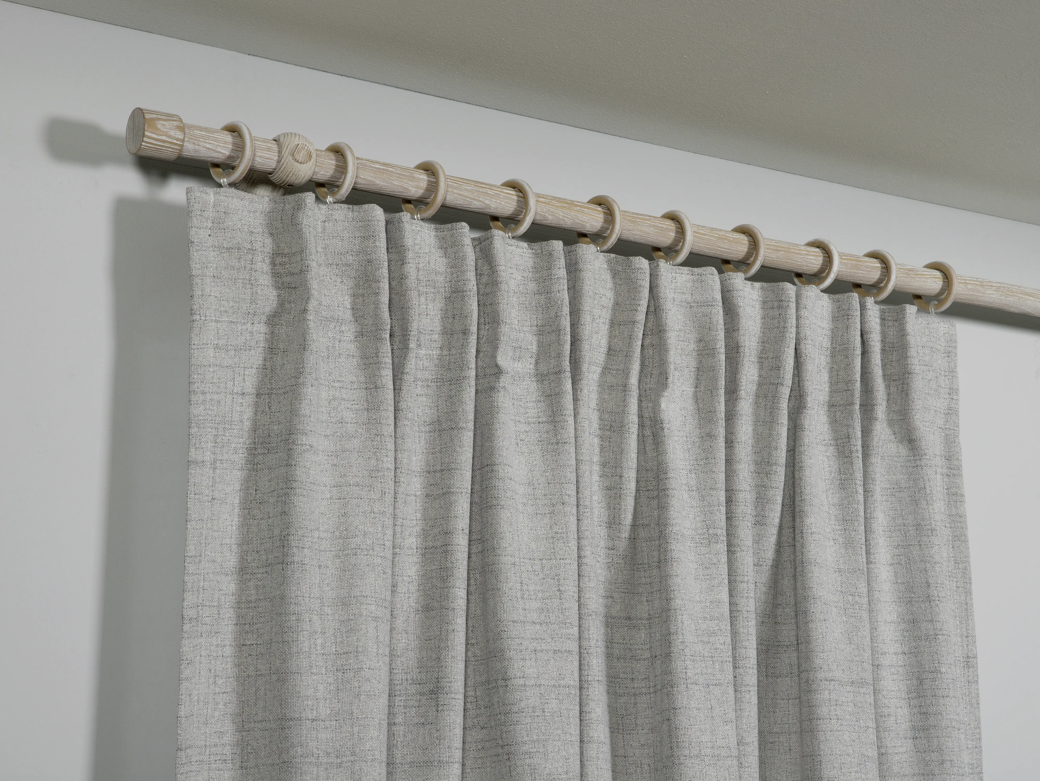 Gardinia Holz-Gardinenstangen-Set Shorty 1-Lauf Ø 25 mm Castell-Eiche 160 cm