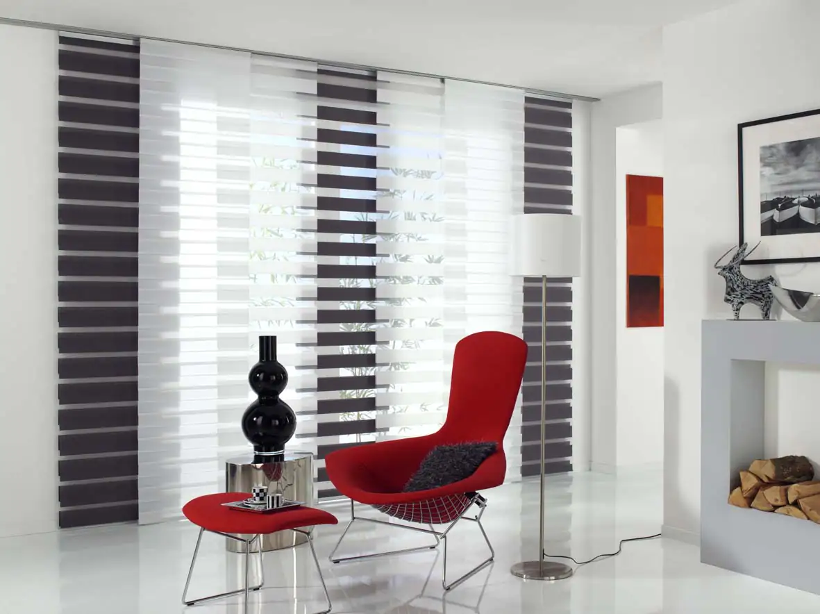 Gardinia Flächenvorhang Day+Night weiß, 60 x 245 cm