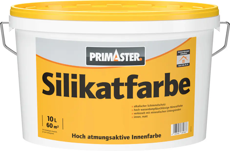 Primaster Silikatfarbe 10 L weiß stumpfmatt