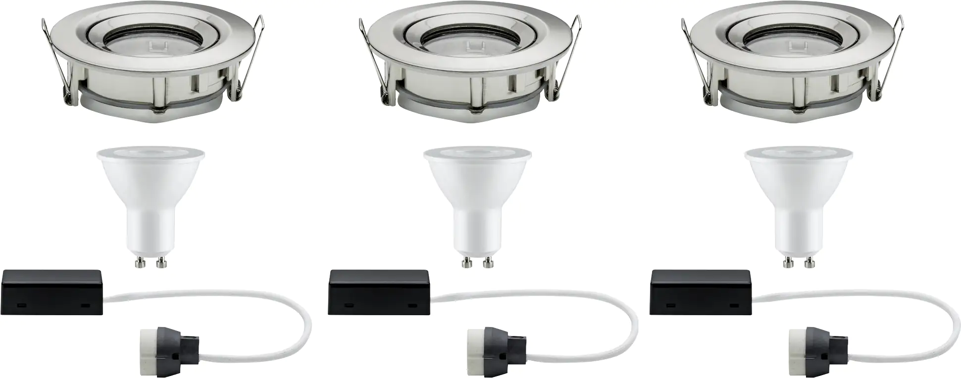 Paulmann LED Außen-Einbauleuchte Nova Plus 3er Set eisen 9,3 cm GU10