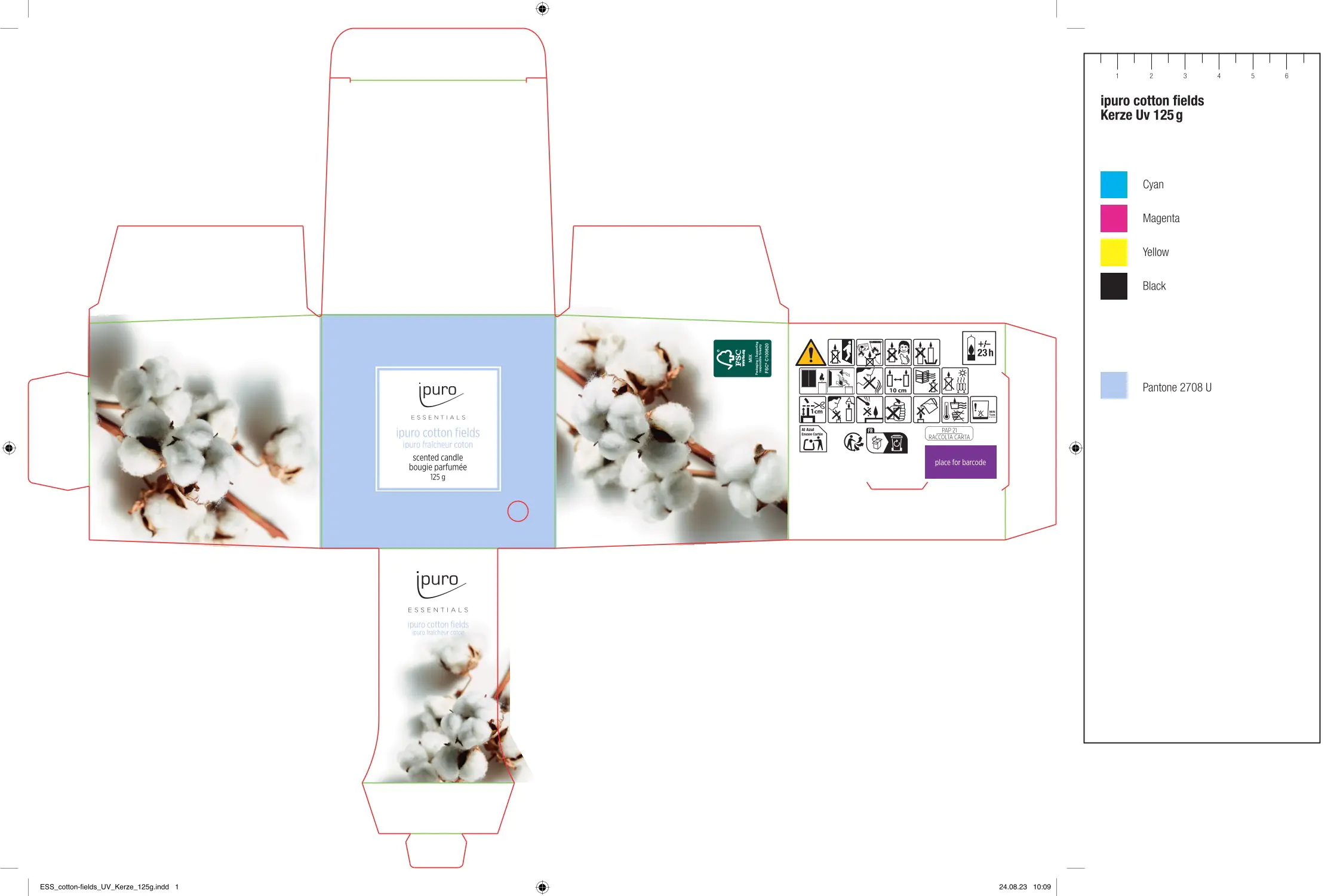 ipuro ESSENTIALS Duftkerze Cotton Fields 125 g
