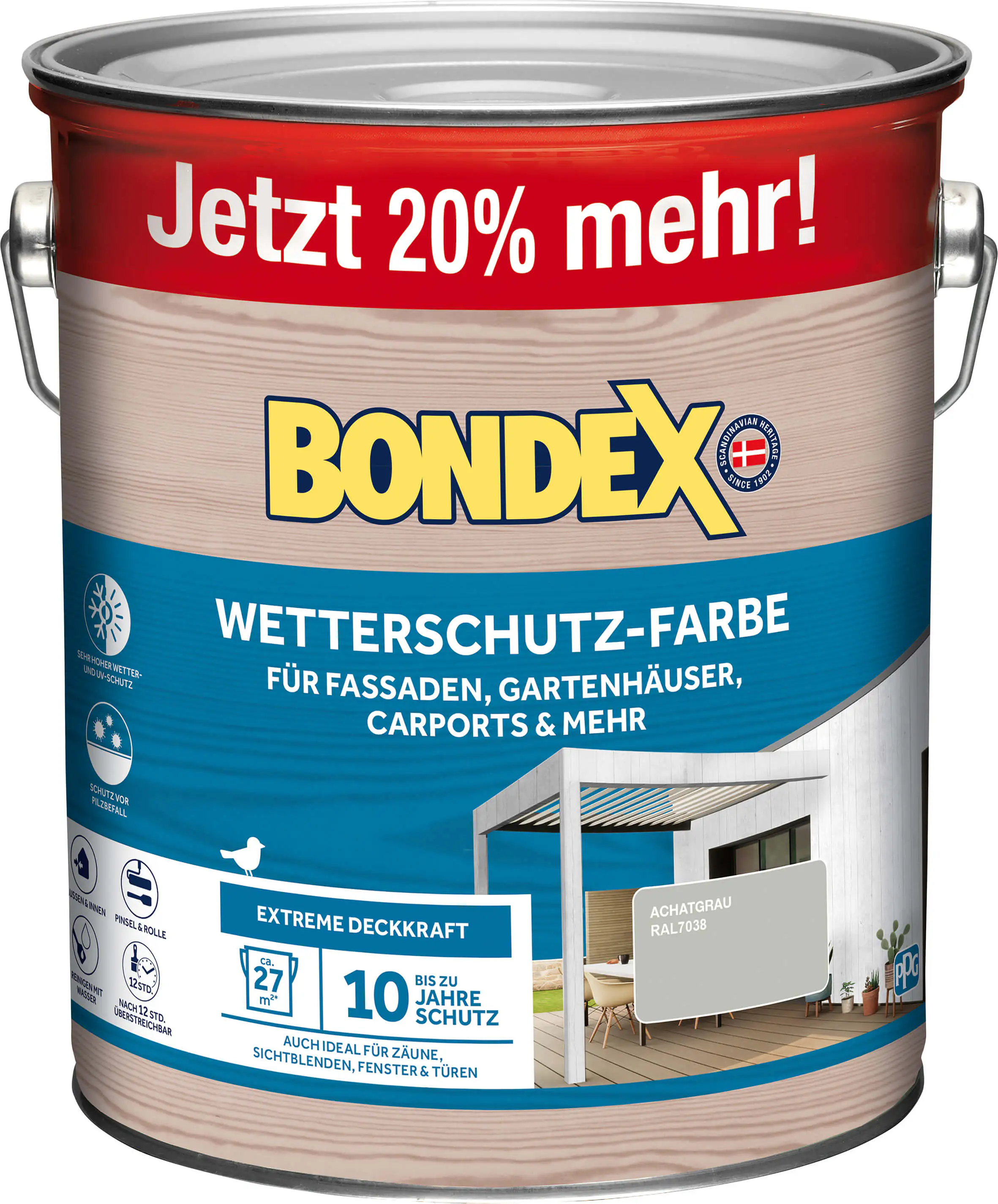 Bondex Wetterschutzfarbe achatgrau 3 L