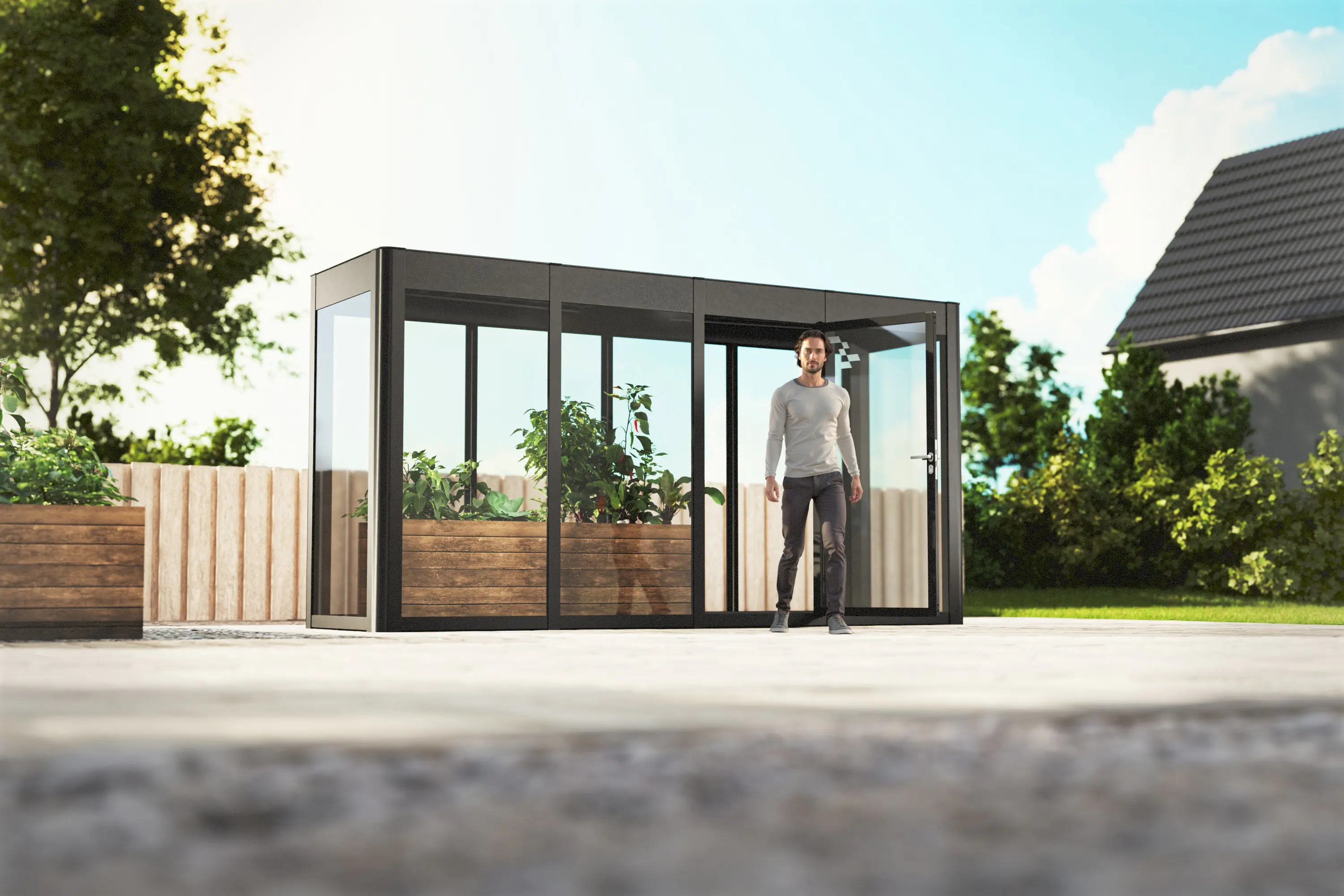 SunElements SunGarden Gartenhaus Energy 4.1 443 x 128 cm anthrazit-metallic