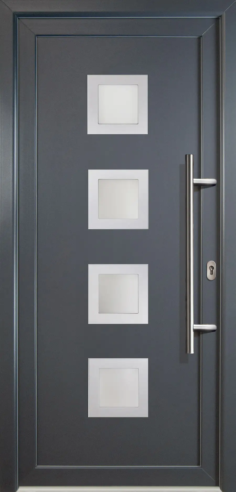 4060691037149 Meeth Haustür Signum Aluminium Modell 84 98 x 200 cm DIN rechts weiß/titan