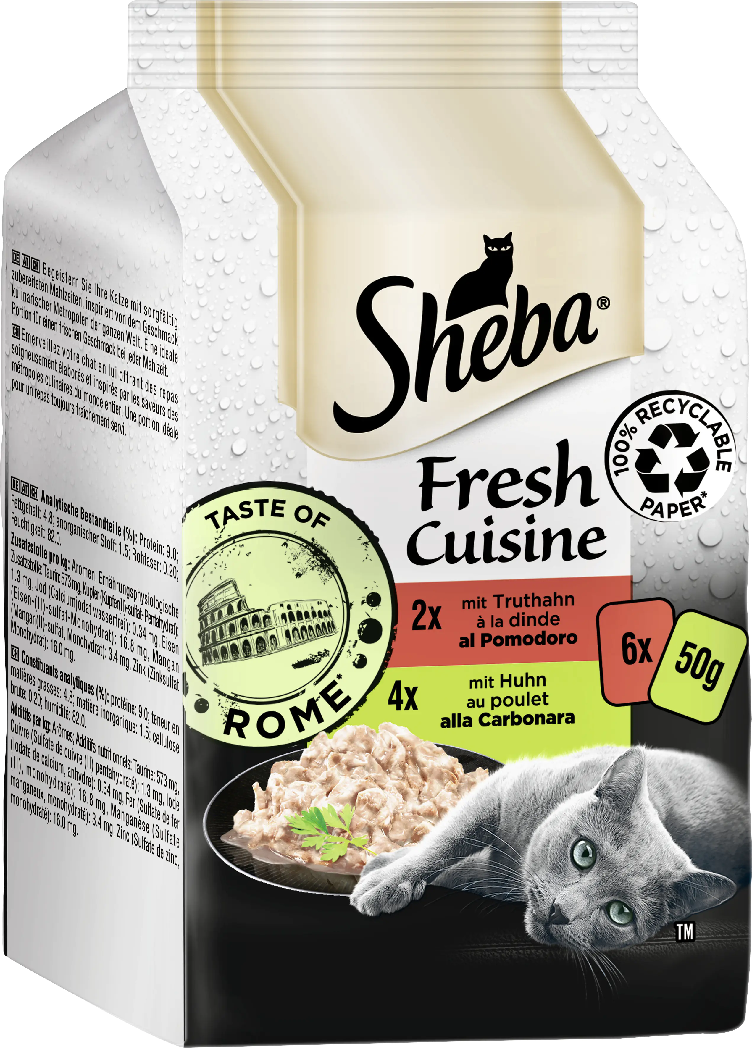 Sheba Fresh Cuisine Taste of Rome Truthahn & Huhn Katzenfutter 6 x 50g Sheba Fresh Cuisine Taste of Rome Truthahn & Huhn Katzenfutter 6 x 50g