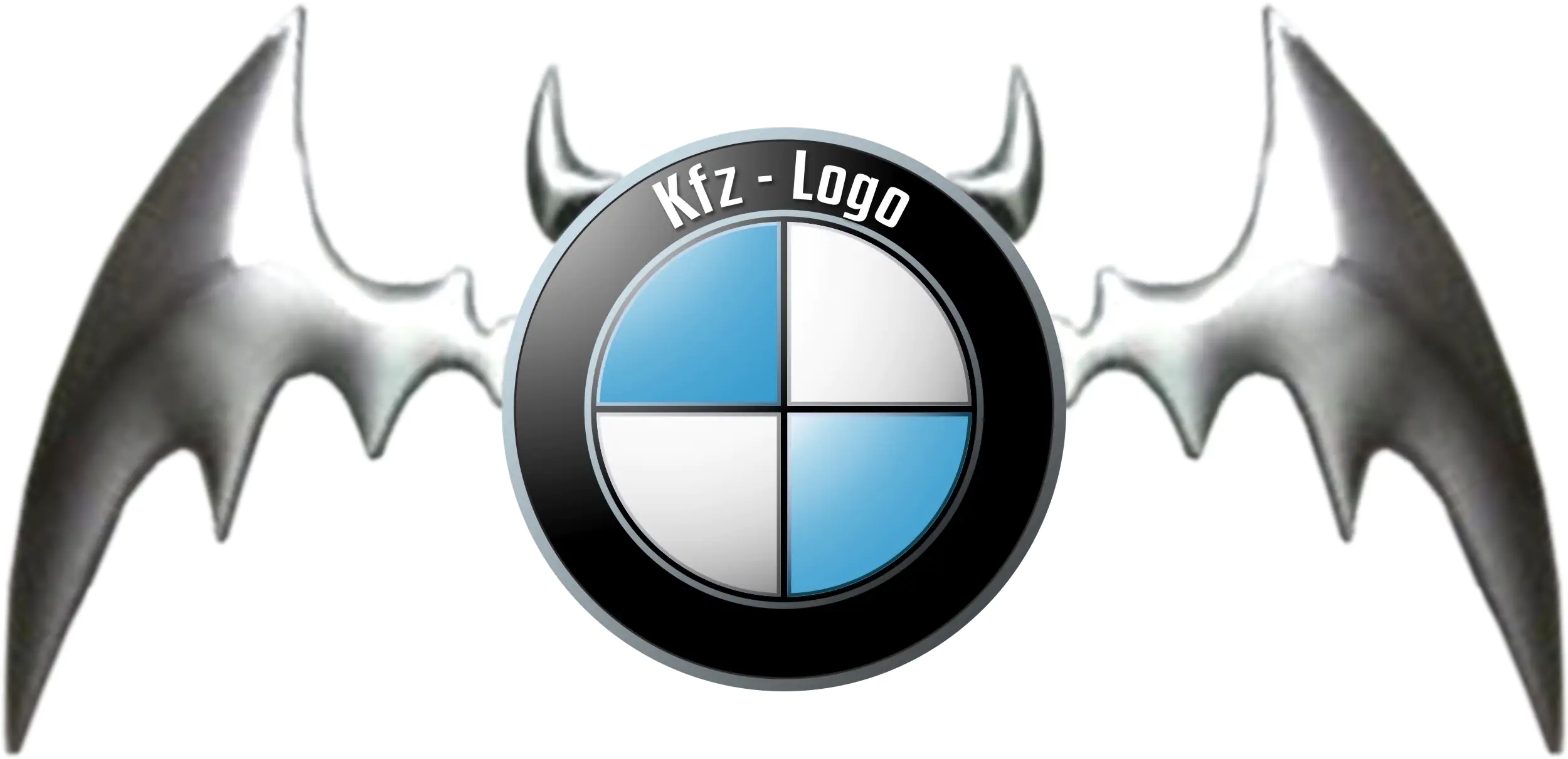 Hermann Schütz Aufkleber 3D-Chrome Dimension Fledermaus silber 80x95mm