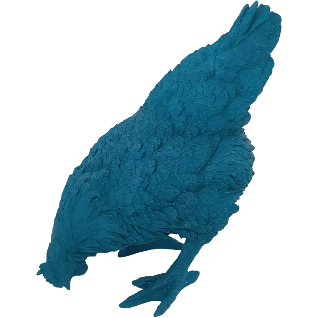 Dekofigur Henne pickend 33 x 34,5 x 20 cm türkis